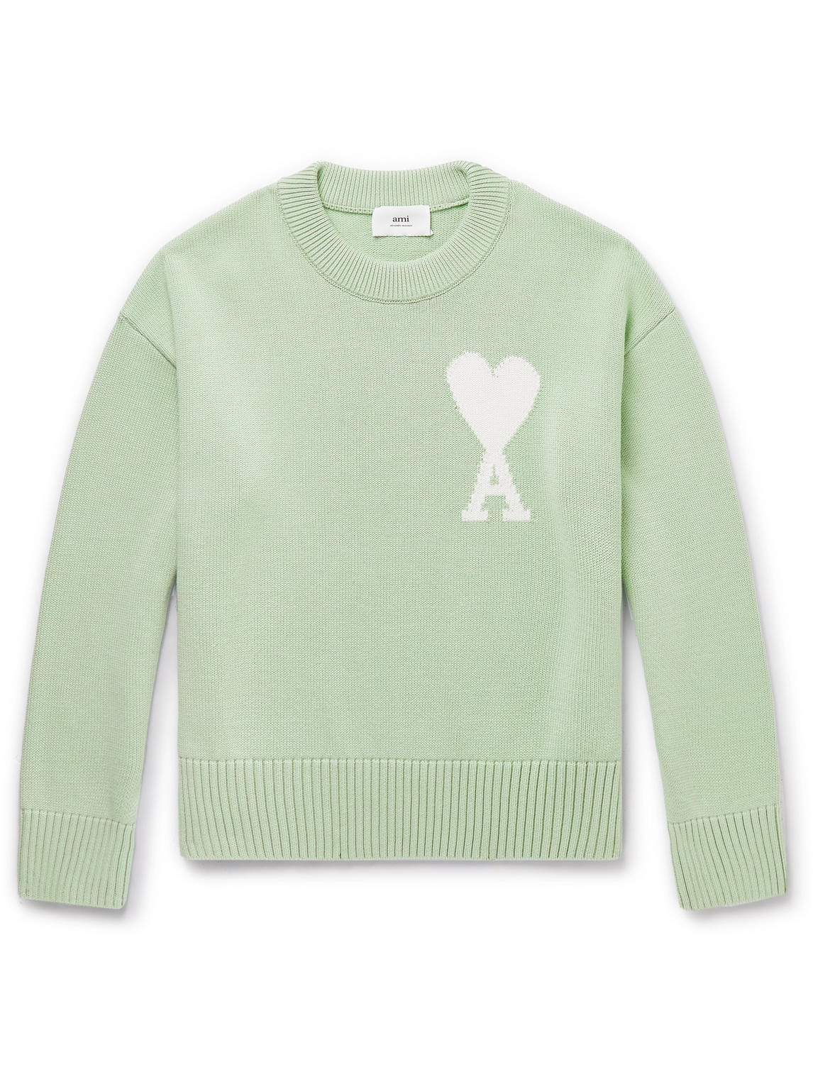 Logo-Intarsia Organic Cotton and Wool-Blend Sweater