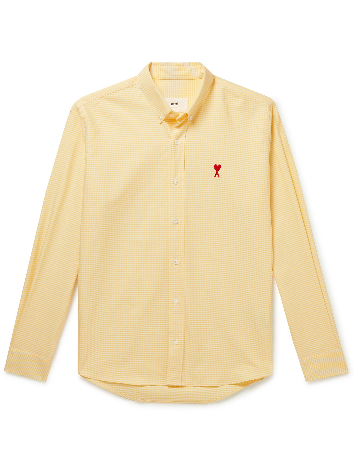 Button-Down Collar Logo-Embroidered Gingham Organic Cotton Oxford Shirt