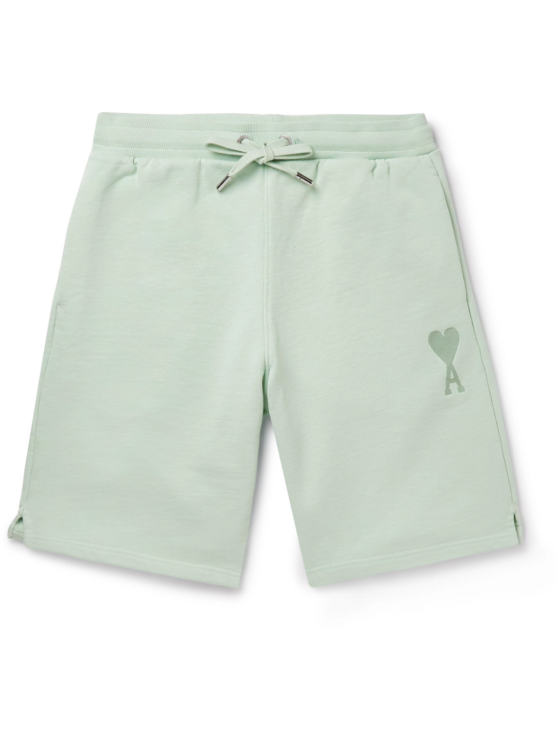 Straight-Leg Logo-Embroidered Organic Cotton-Jersey Drawstring Shorts