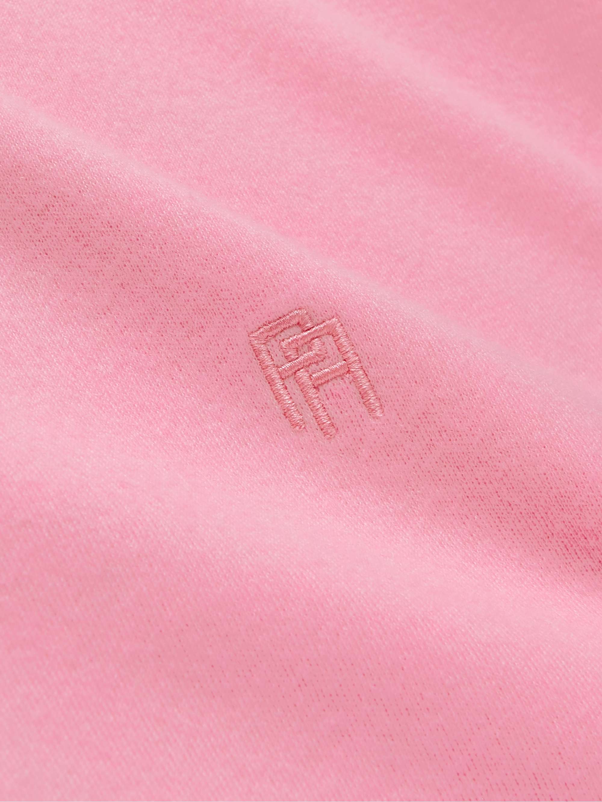 PALM ANGELS Striped Logo-Embroidered Cashmere Track Jacket