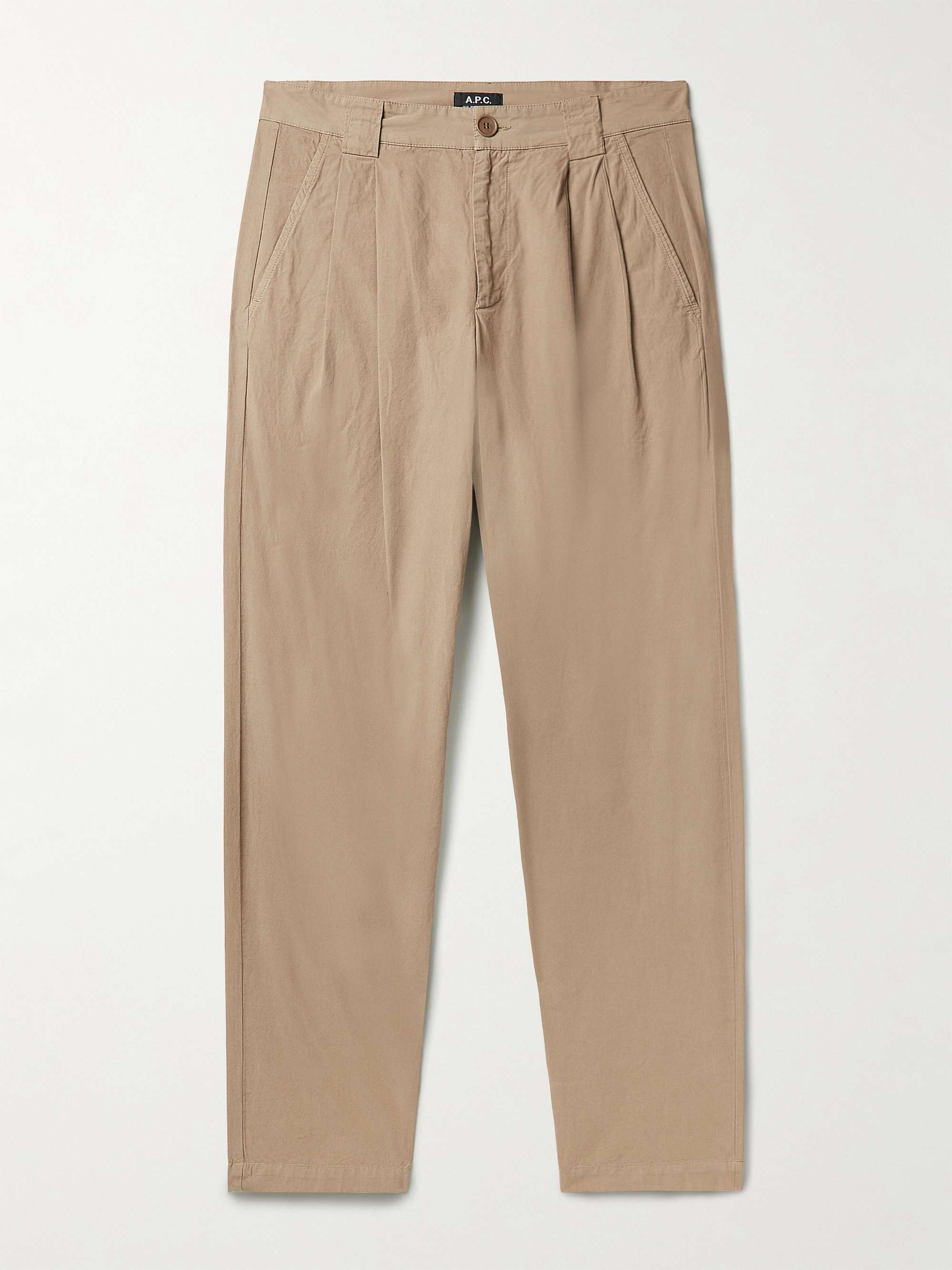 A.P.C. Eddy Straight-Leg Pleated Cotton Trousers