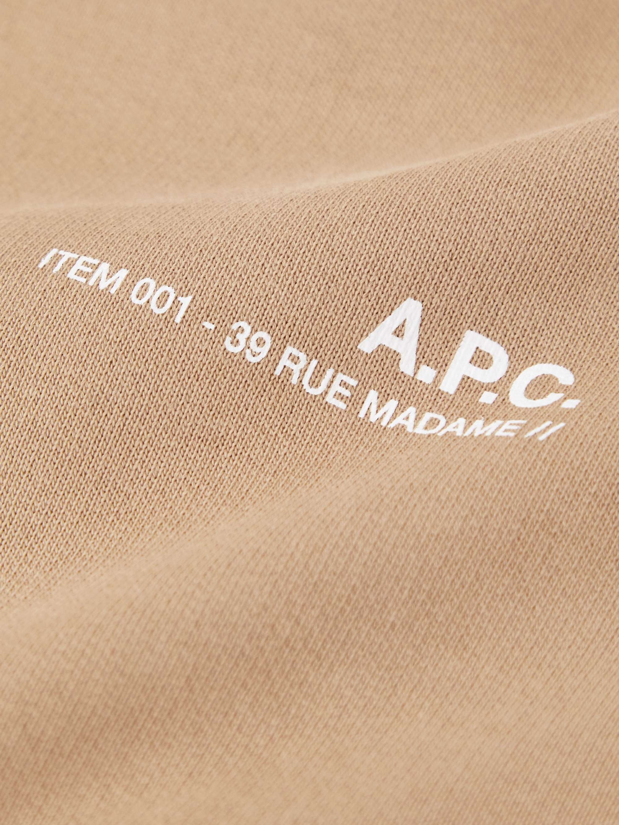 A.P.C. Logo-Print Fleece-Back Cotton-Jersey Hoodie