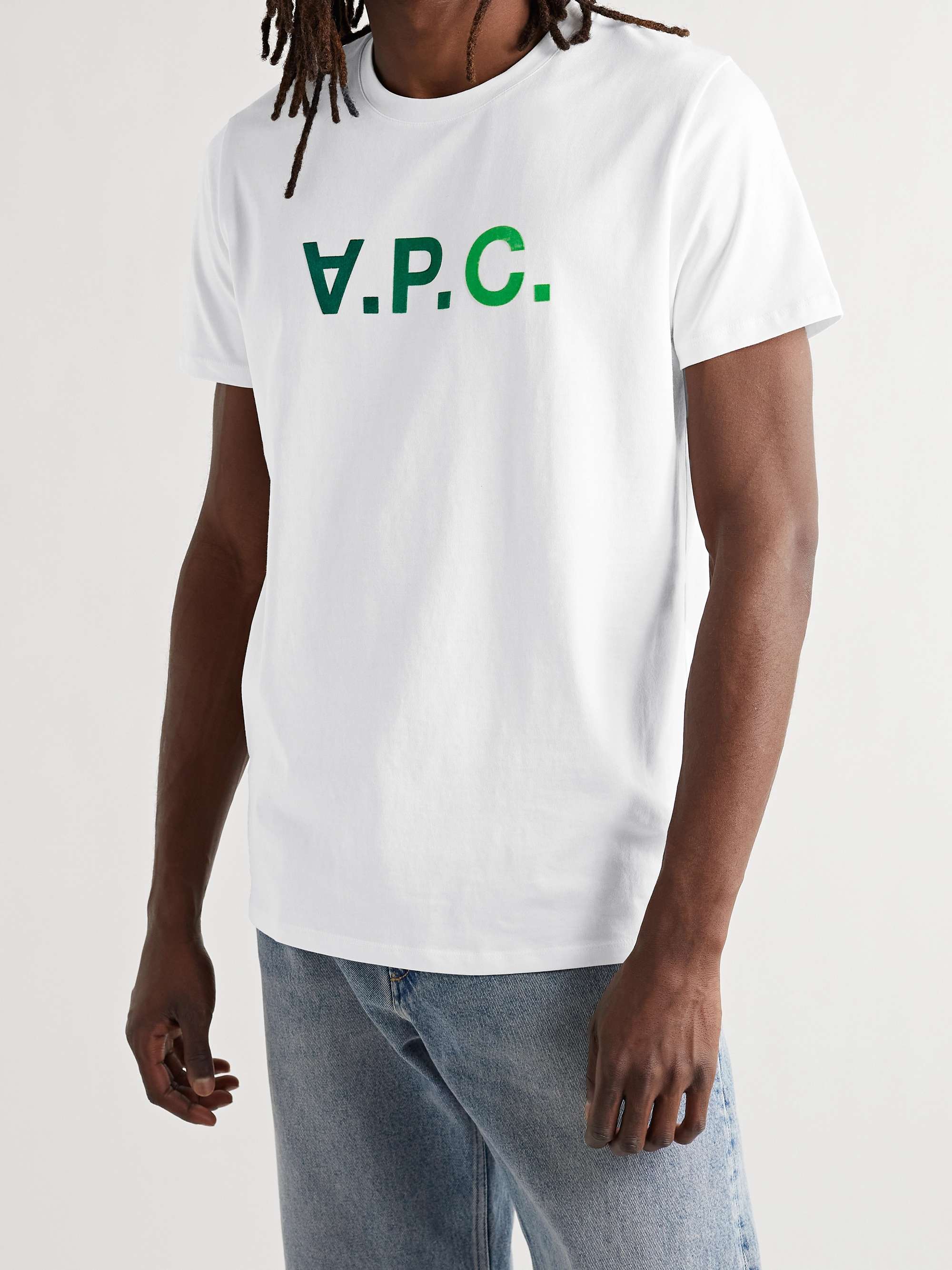 A.P.C. VPC Logo-Flocked Cotton-Jersey T-Shirt