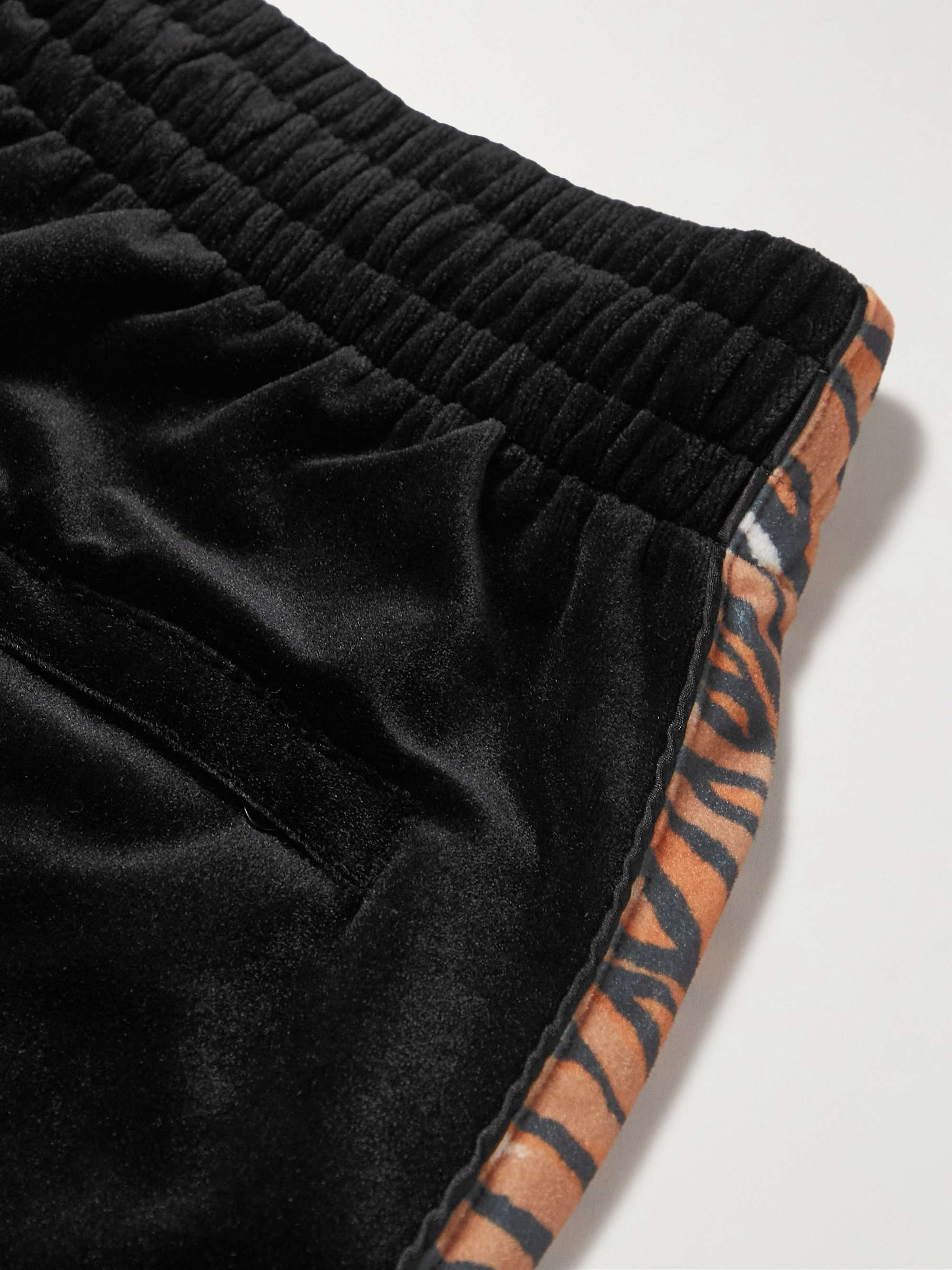 BILLIONAIRE BOYS CLUB Straight-Leg Tiger-Print Velour Sweatpants