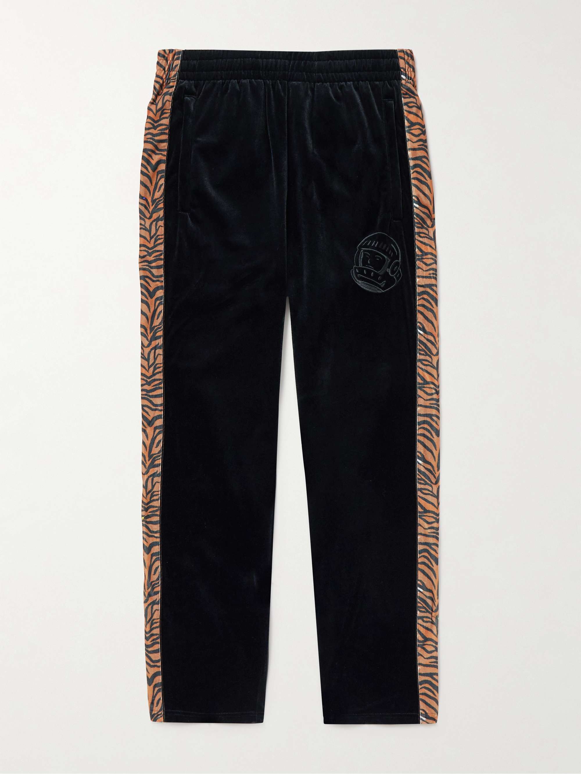 BILLIONAIRE BOYS CLUB Straight-Leg Tiger-Print Velour Sweatpants