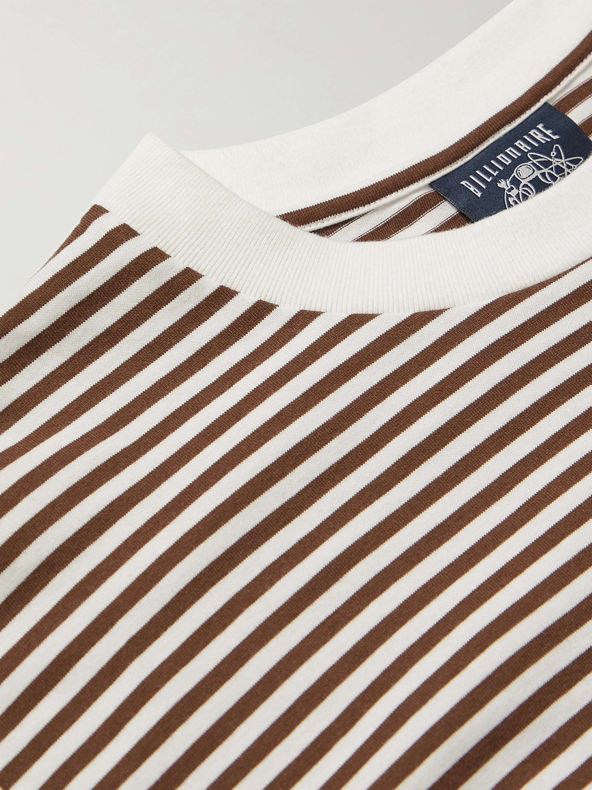 BILLIONAIRE BOYS CLUB Appliquéd Striped Cotton-Jersey T-Shirt