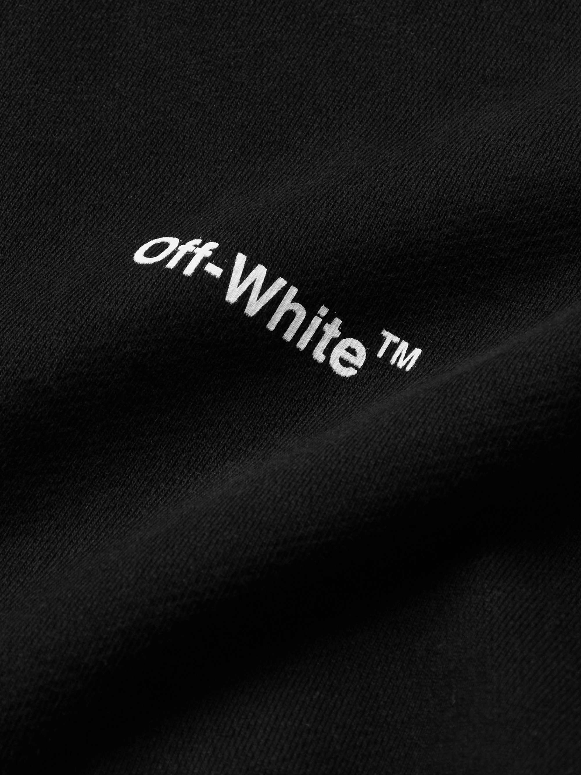 OFF-WHITE Logo-Print Cotton-Jersey Zip-Up Hoodie