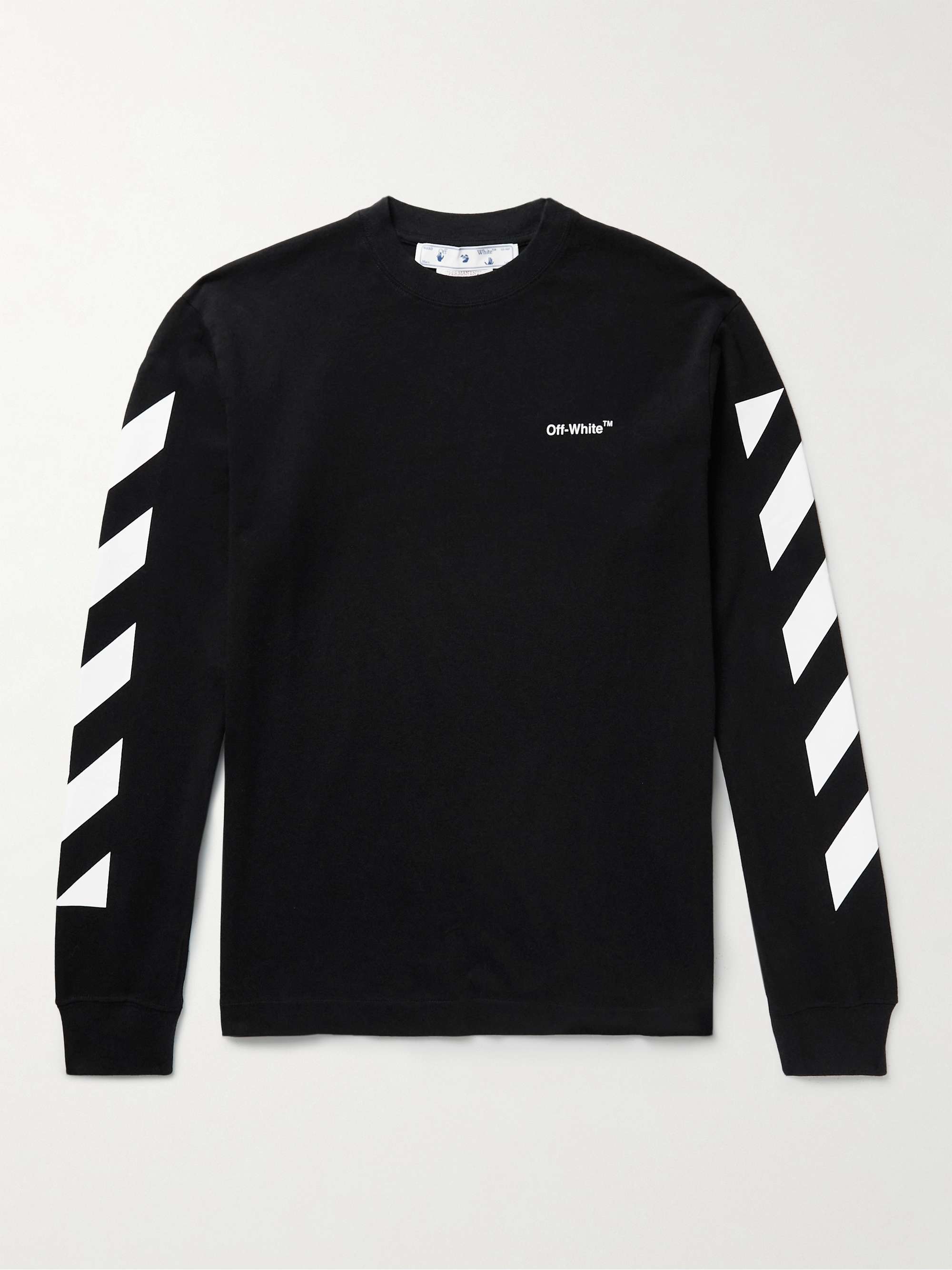 OFF-WHITE Logo-Print Cotton-Jersey T-Shirt,Black