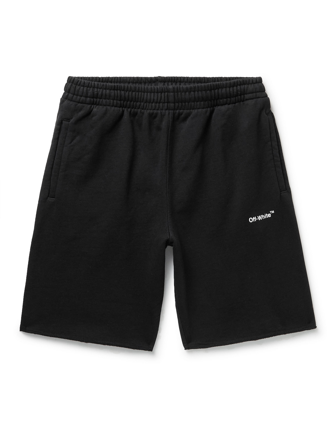 Off-White Straight-Leg Logo-Print Cotton-Jersey Shorts