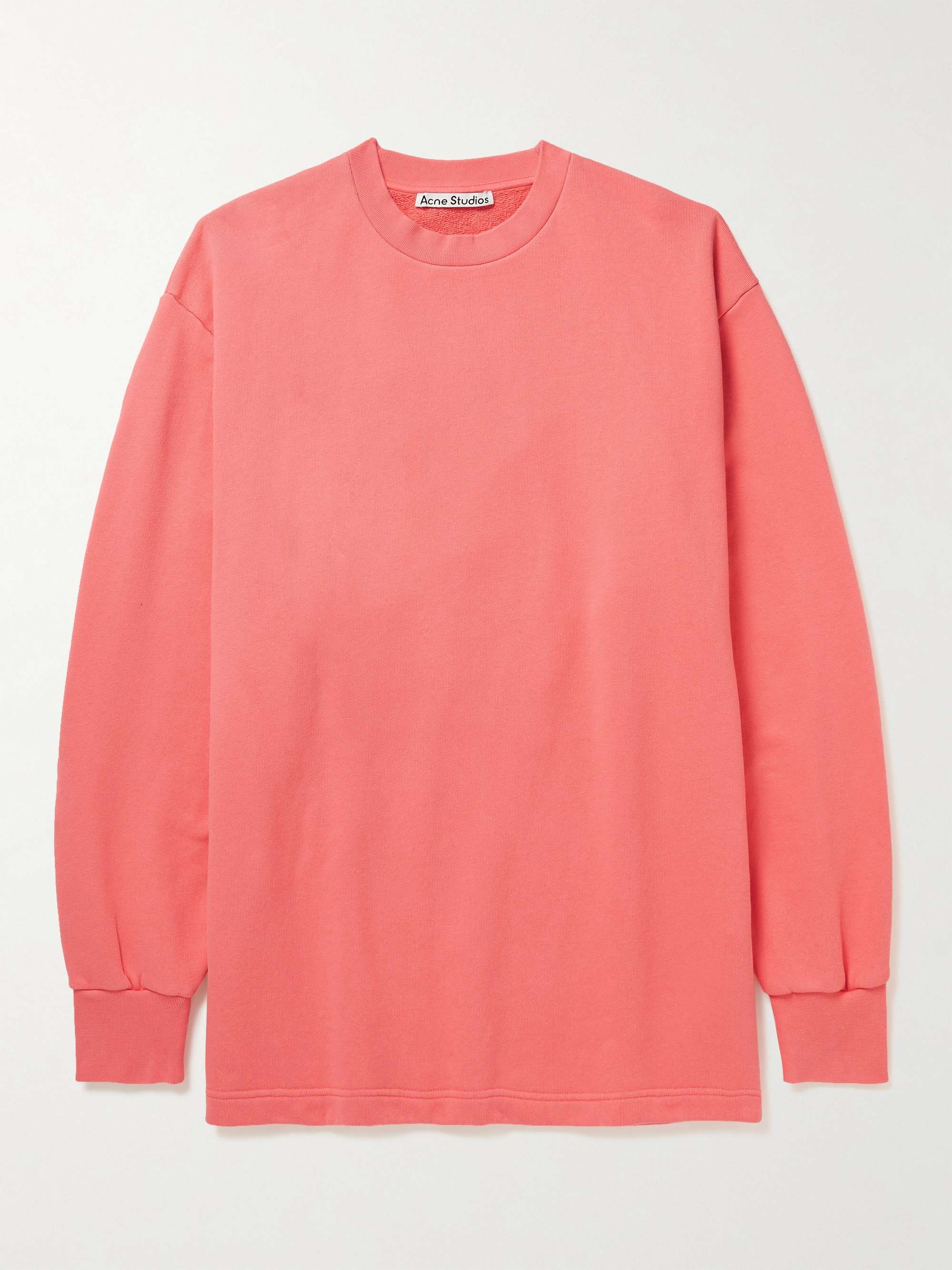 아크네 스튜디오 스웻셔츠 Acne Studios Logo-Embroidered Organic Cotton-Jersey Sweatshirt,Pink