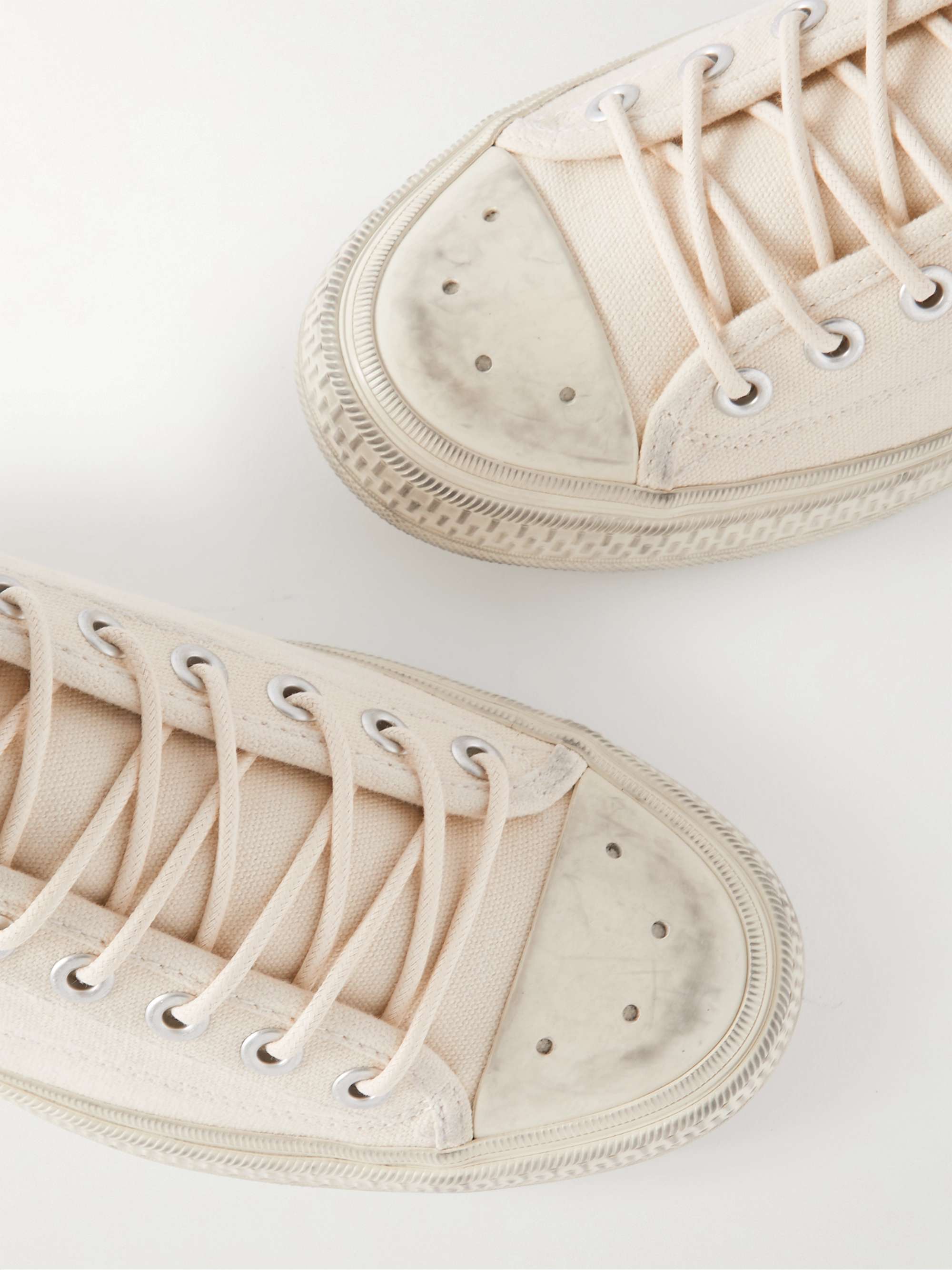 ACNE STUDIOS Distressed Organic Cotton-Canvas Sneakers