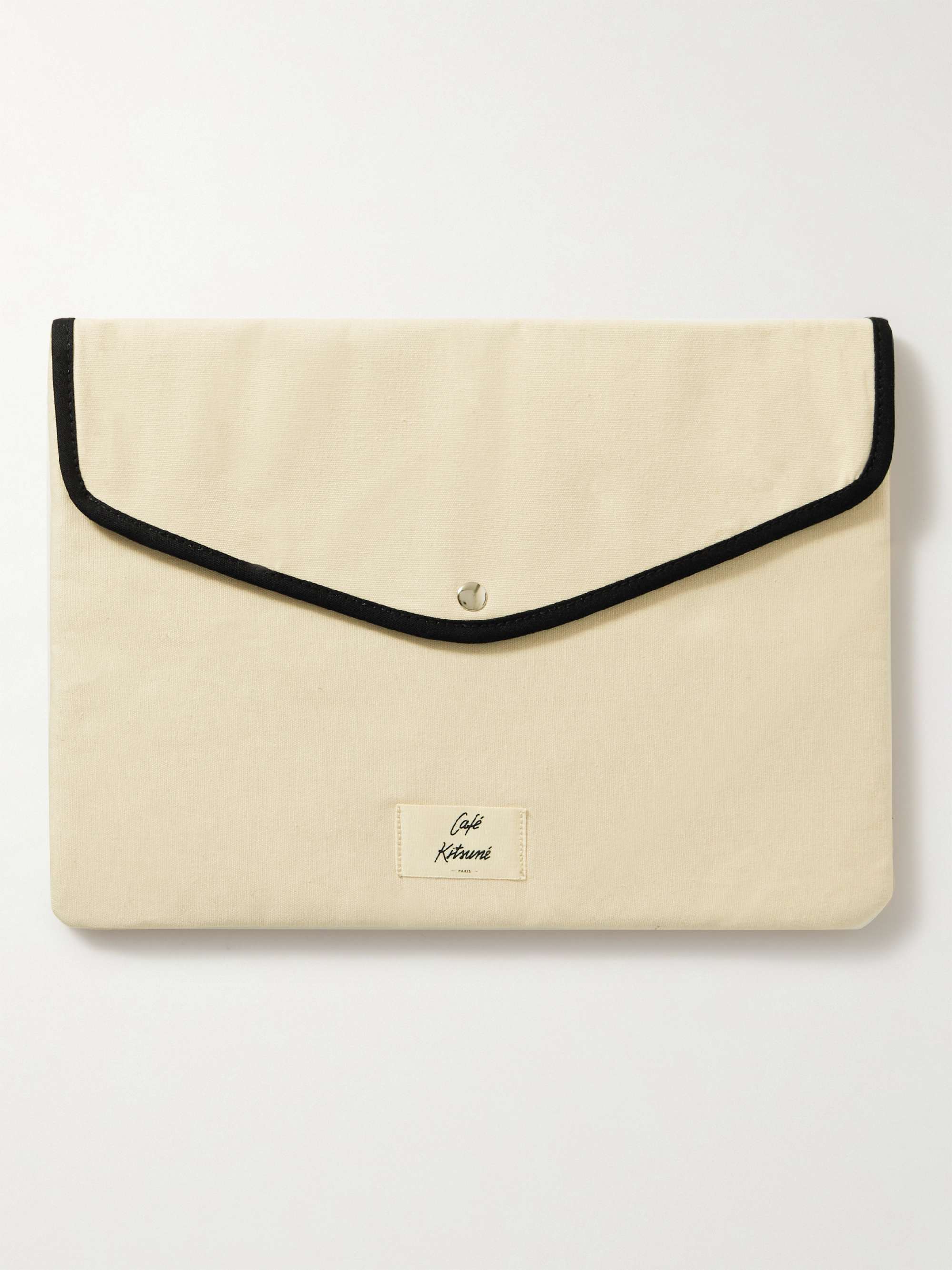 CAFÉ KITSUNÉ Logo-Appliquéd Cotton-Canvas Laptop-Case
