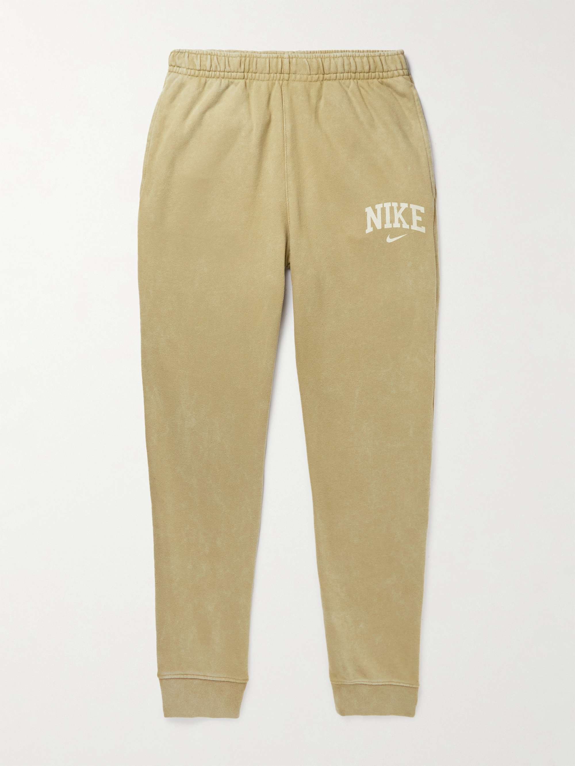 나이키  스웻팬츠 Nike Sportswear NSW Tapered Logo-Print Cotton-Blend Jersey Sweatpants,Beige
