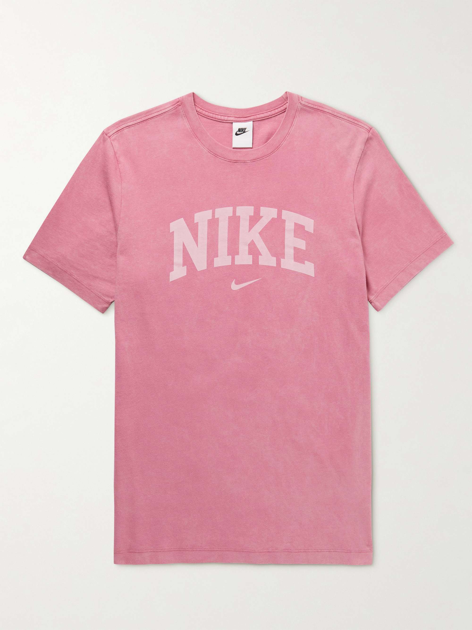 NIKE Logo-Print Garment-Dyed Cotton-Jersey T-Shirt