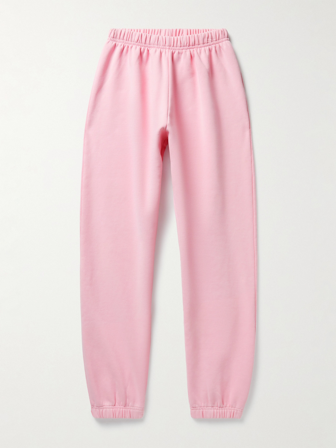 Erl Tapered Cotton-blend Jersey Sweatpants In Pink