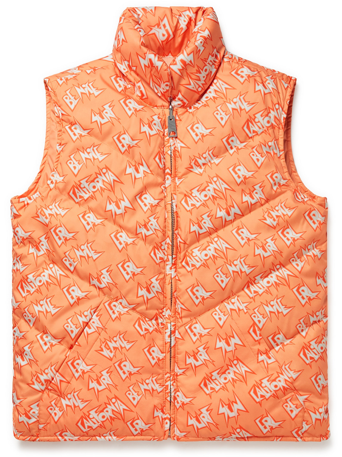 ERL REVERSIBLE QUILTED LOGO-PRINT SHELL DOWN GILET