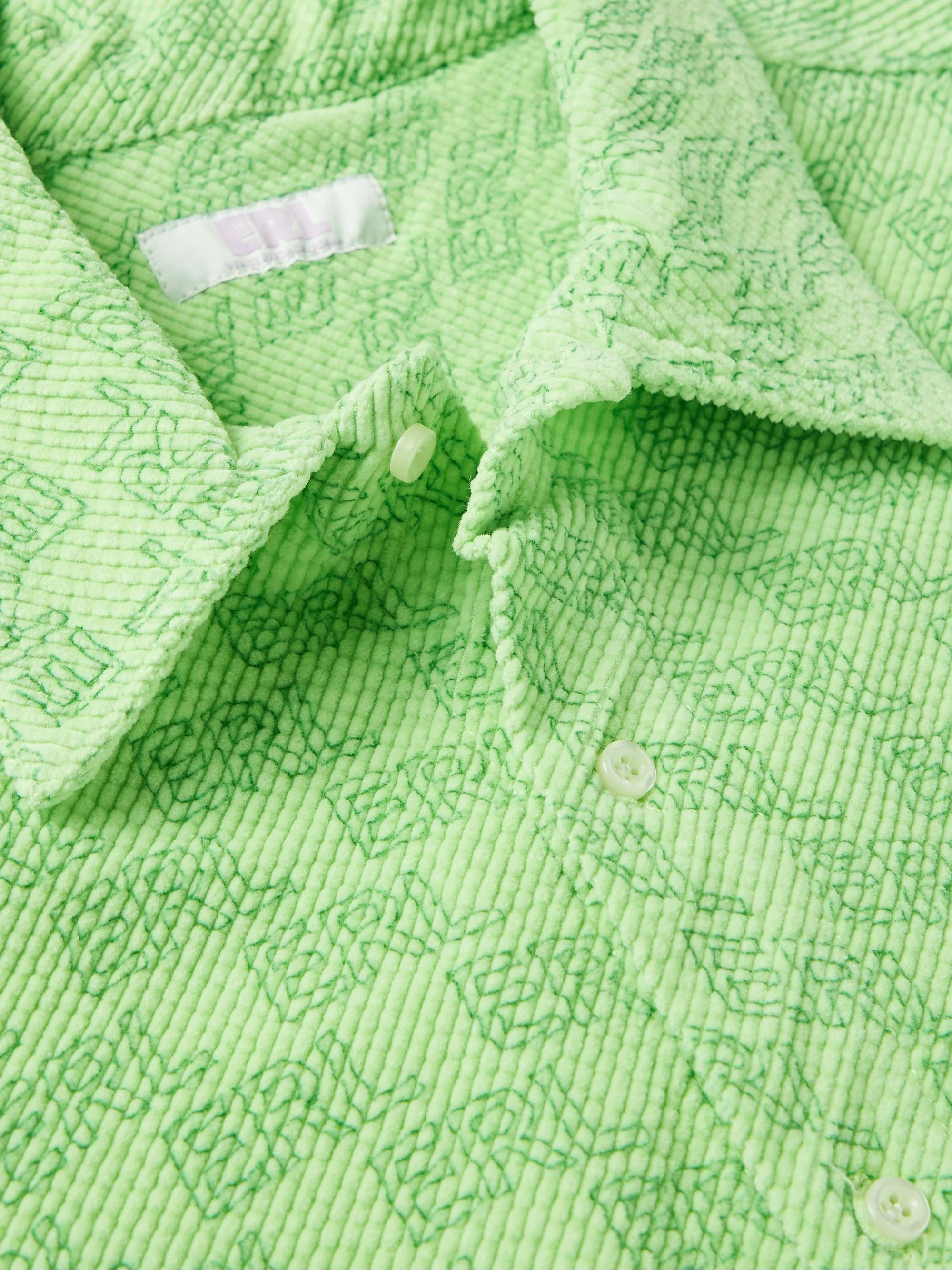 ERL Logo-Print Cotton-Blend Corduroy Shirt