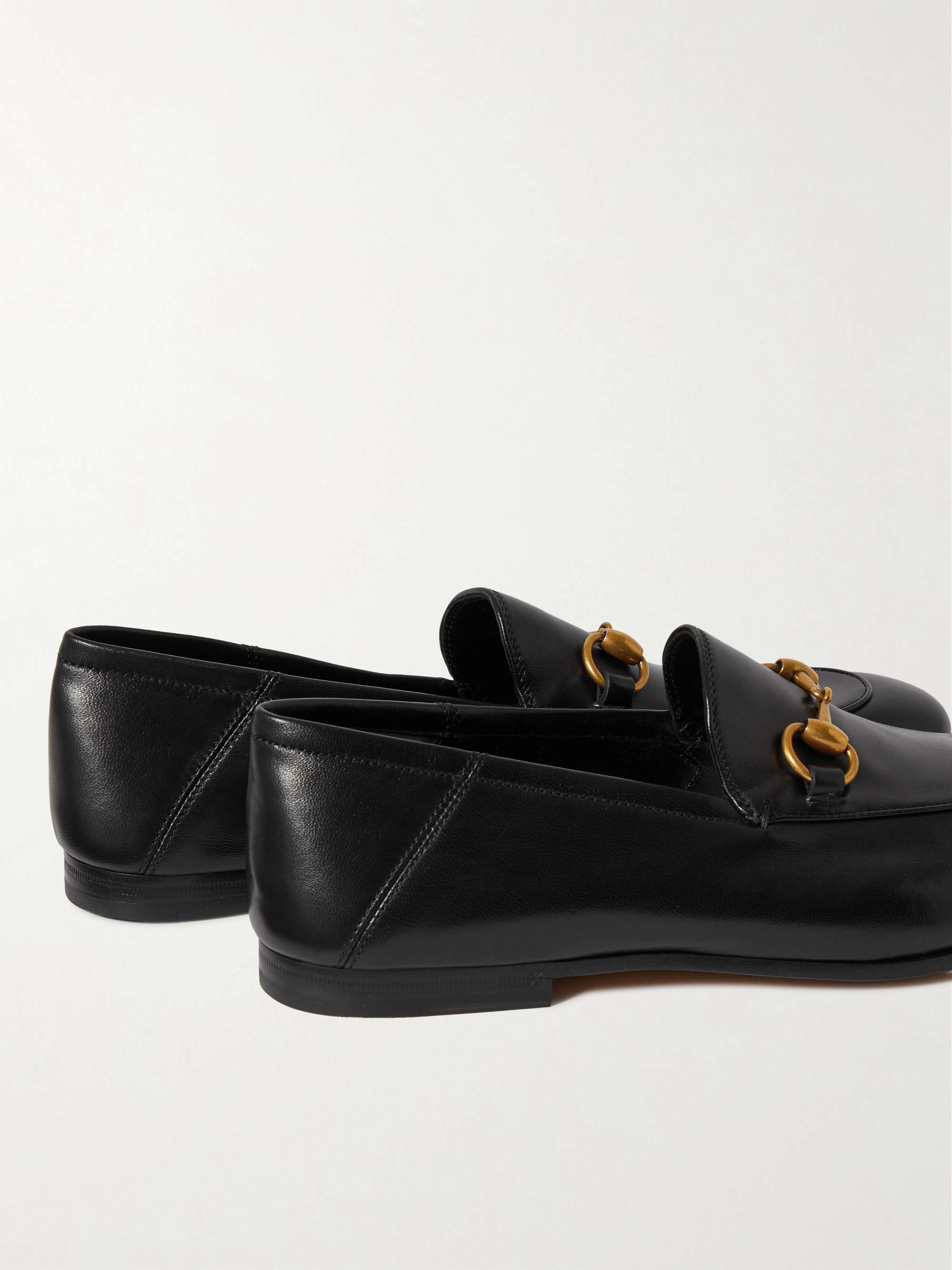 GUCCI Brixton Horsebit Collapsible-Heel Leather Loafers