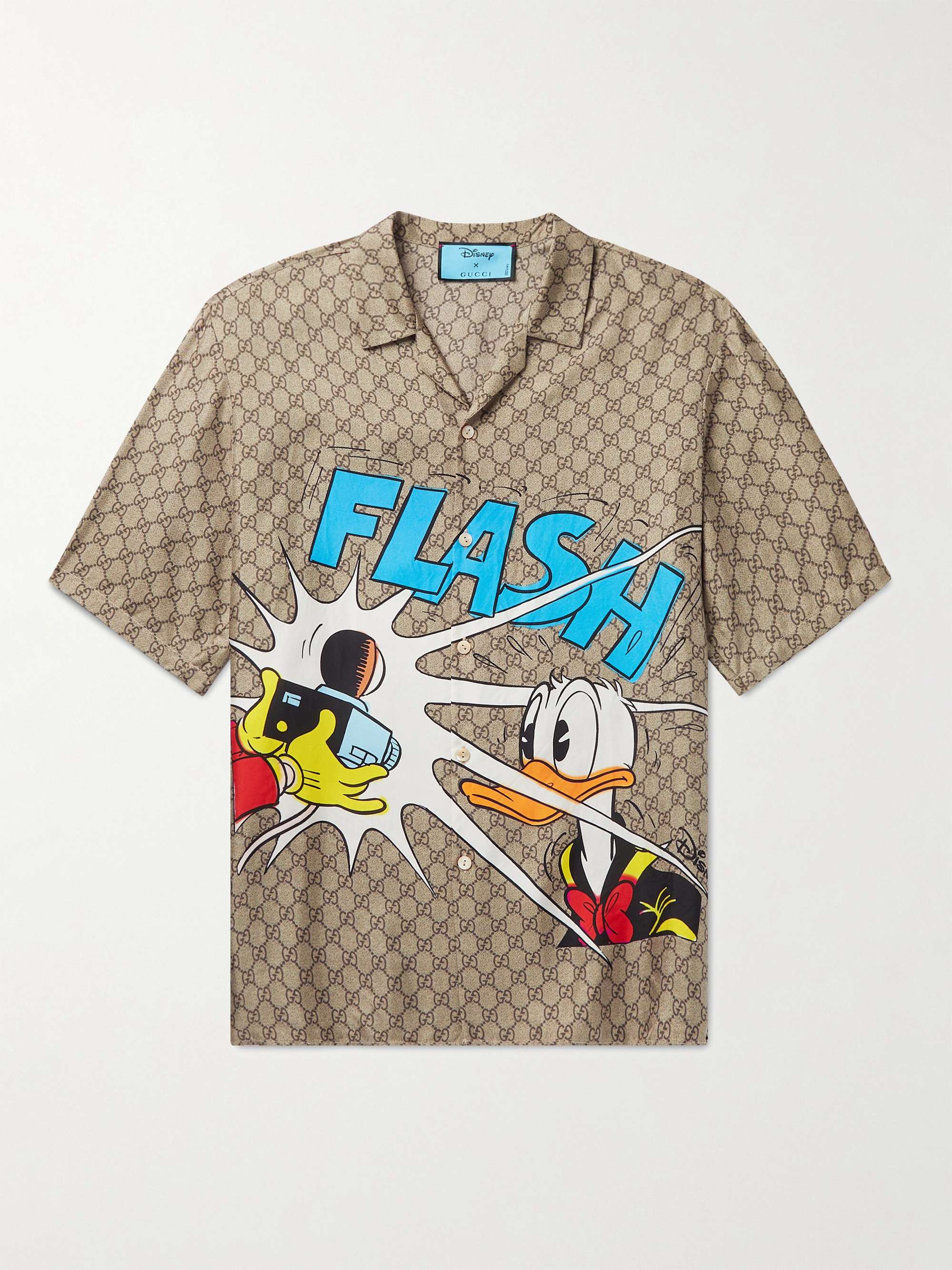 GUCCI + Disney Camp-Collar Printed Silk Shirt