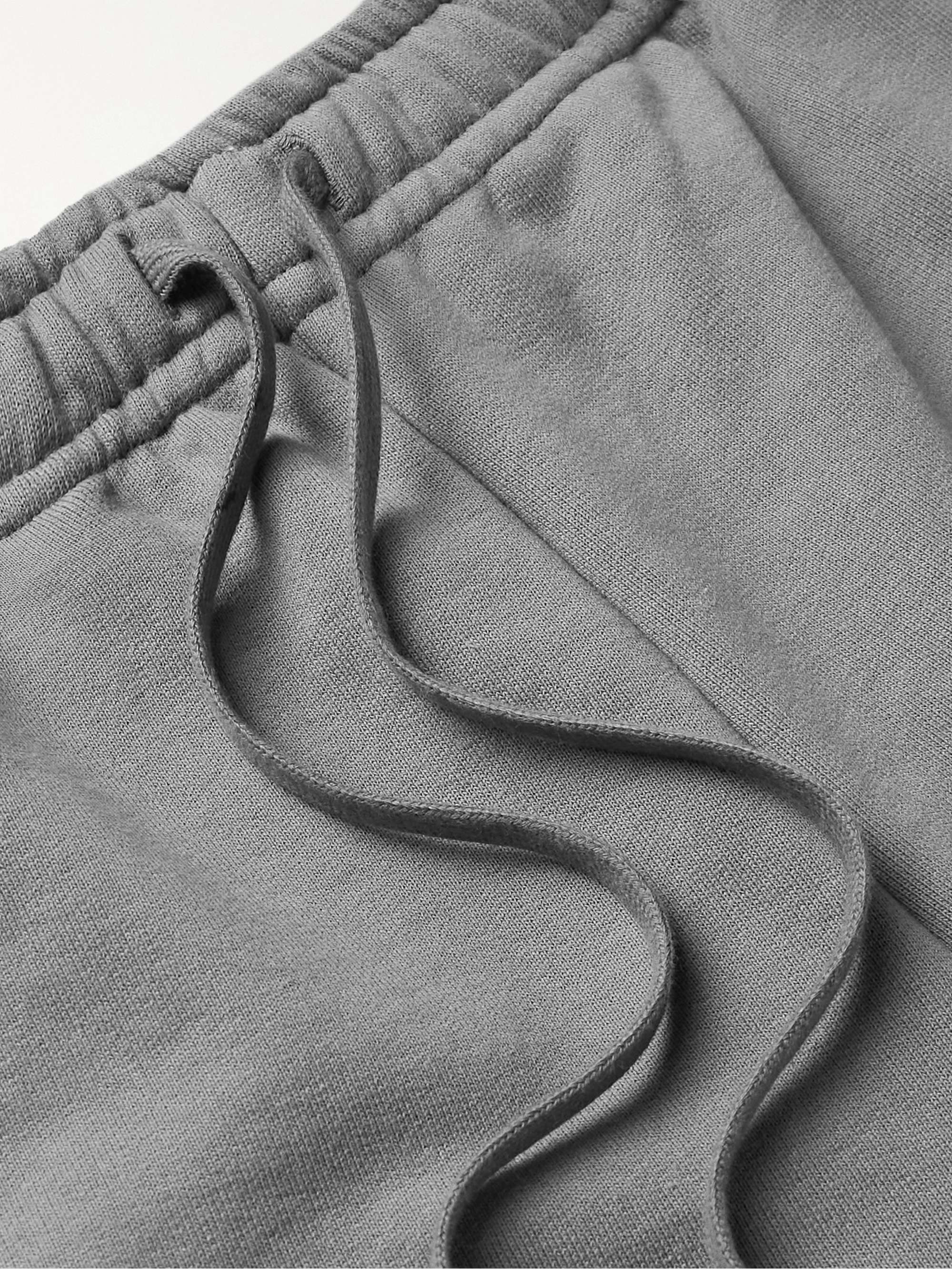 GUCCI Wide-Leg Webbing-Trimmed Cotton-Jersey Drawstring Shorts