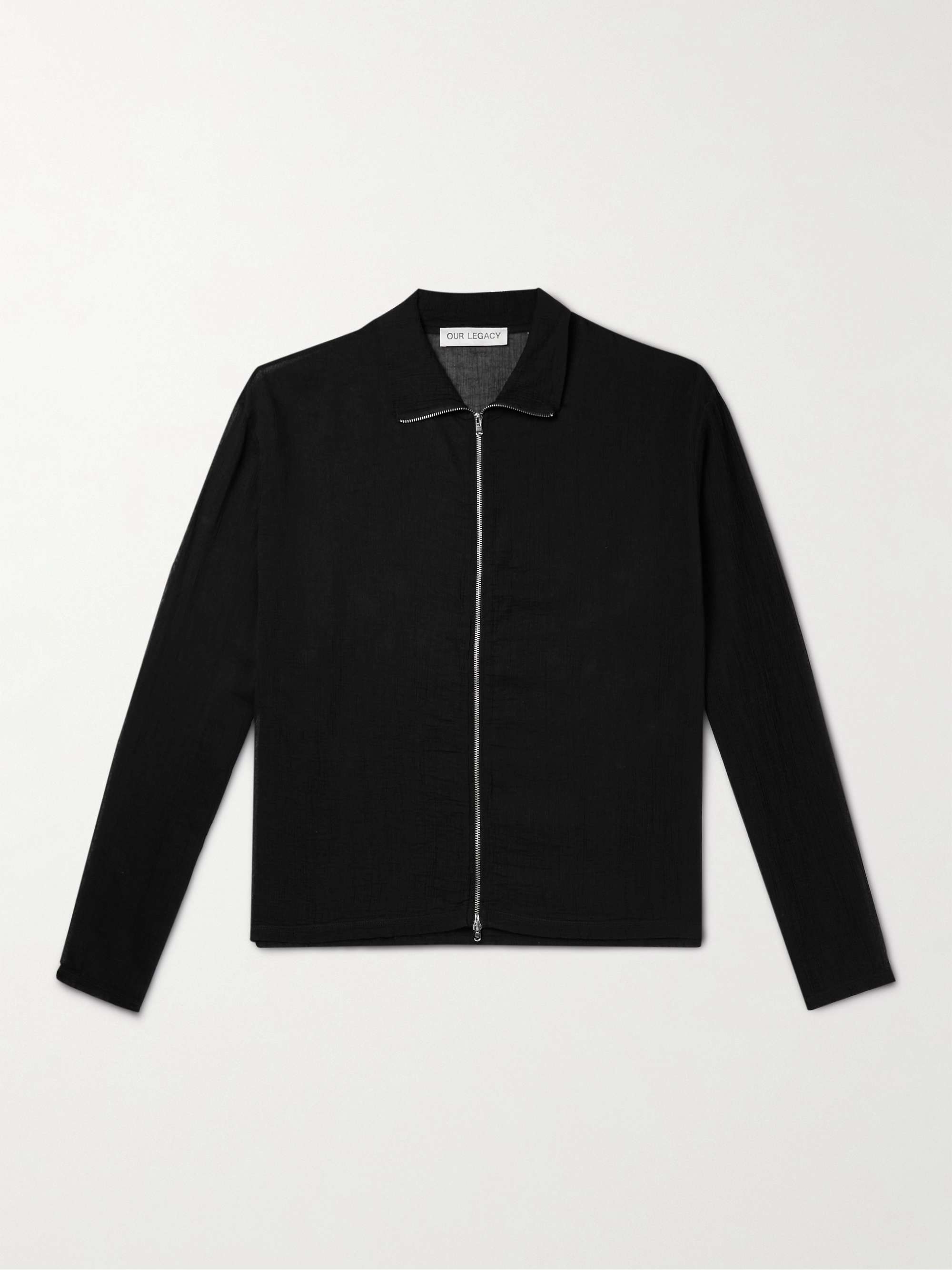 OUR LEGACY Cotton-Blend Crepon Zip-Up Sweatshirt