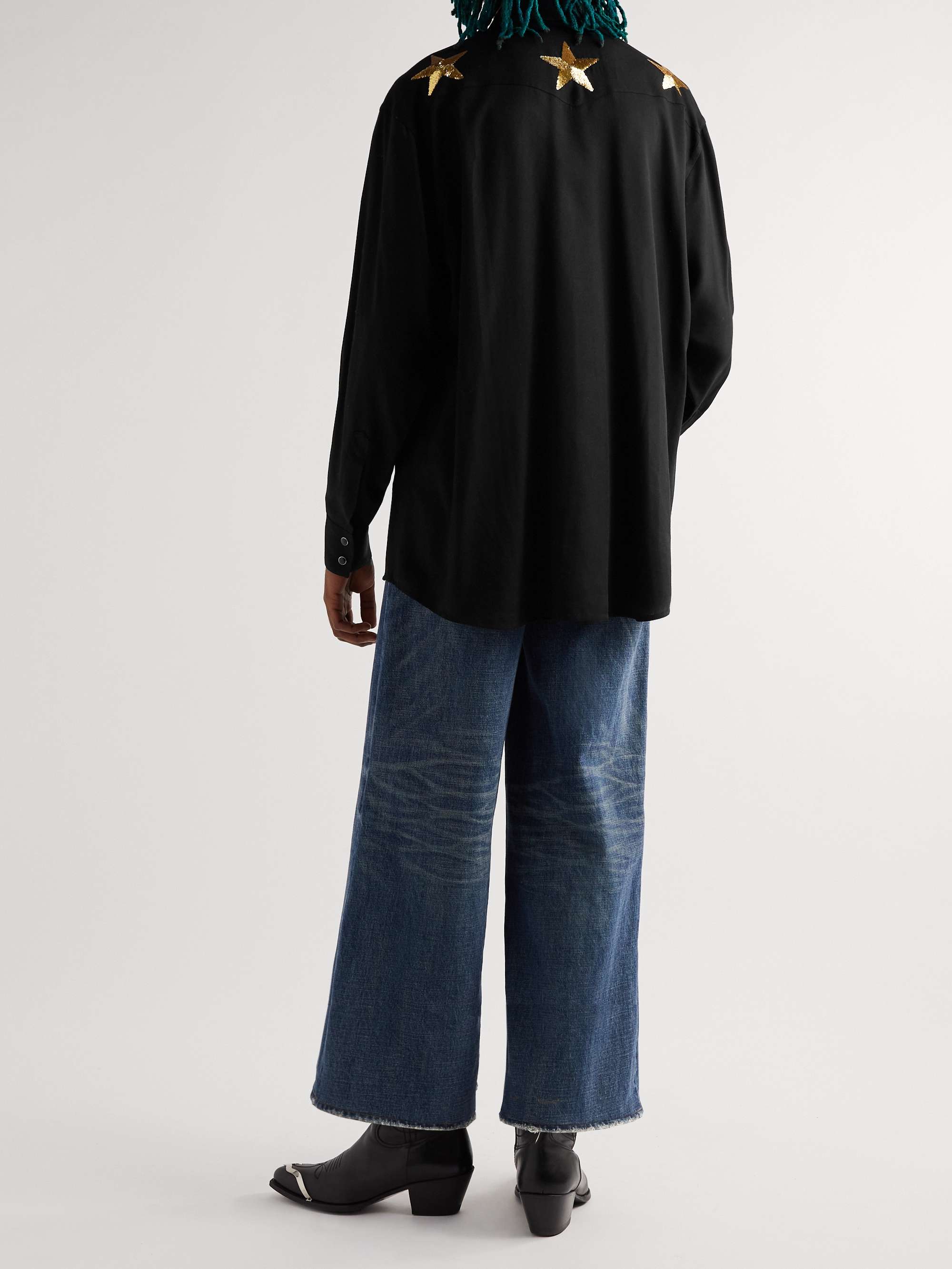 CELINE HOMME Sequin-Embellished Crepe Shirt