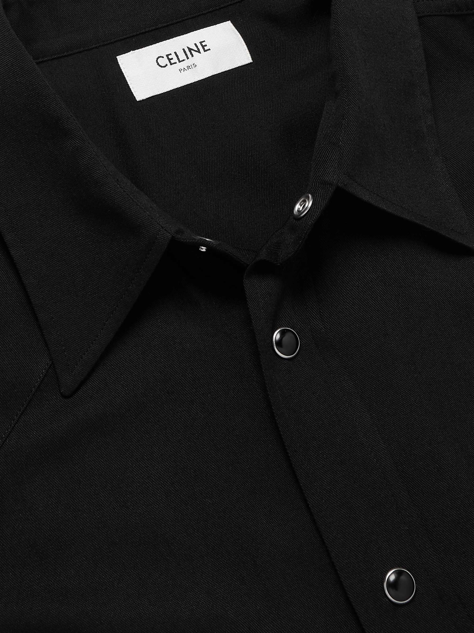 CELINE HOMME Sequin-Embellished Crepe Shirt
