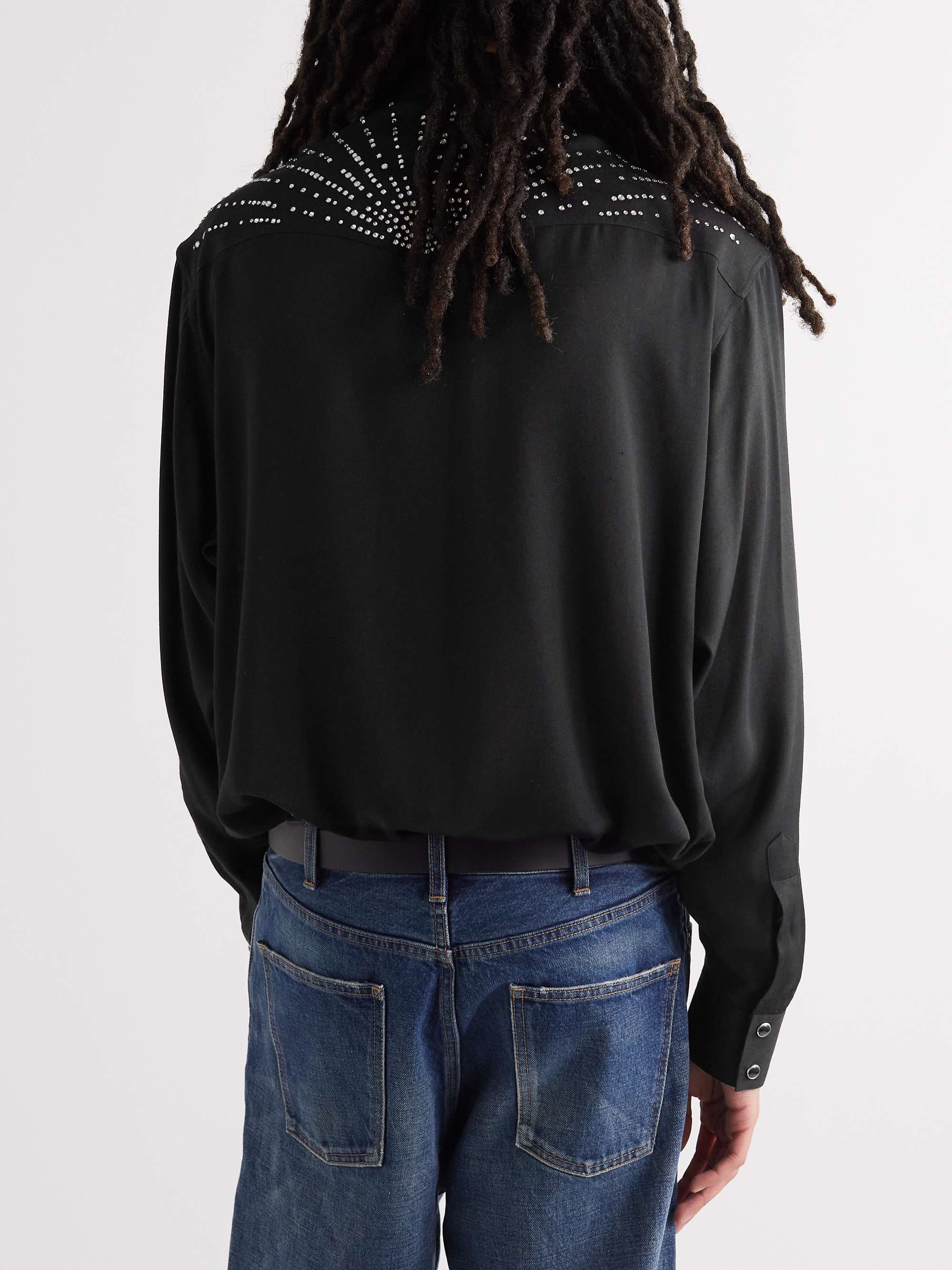 CELINE HOMME Crystal-Embellished Twill Shirt