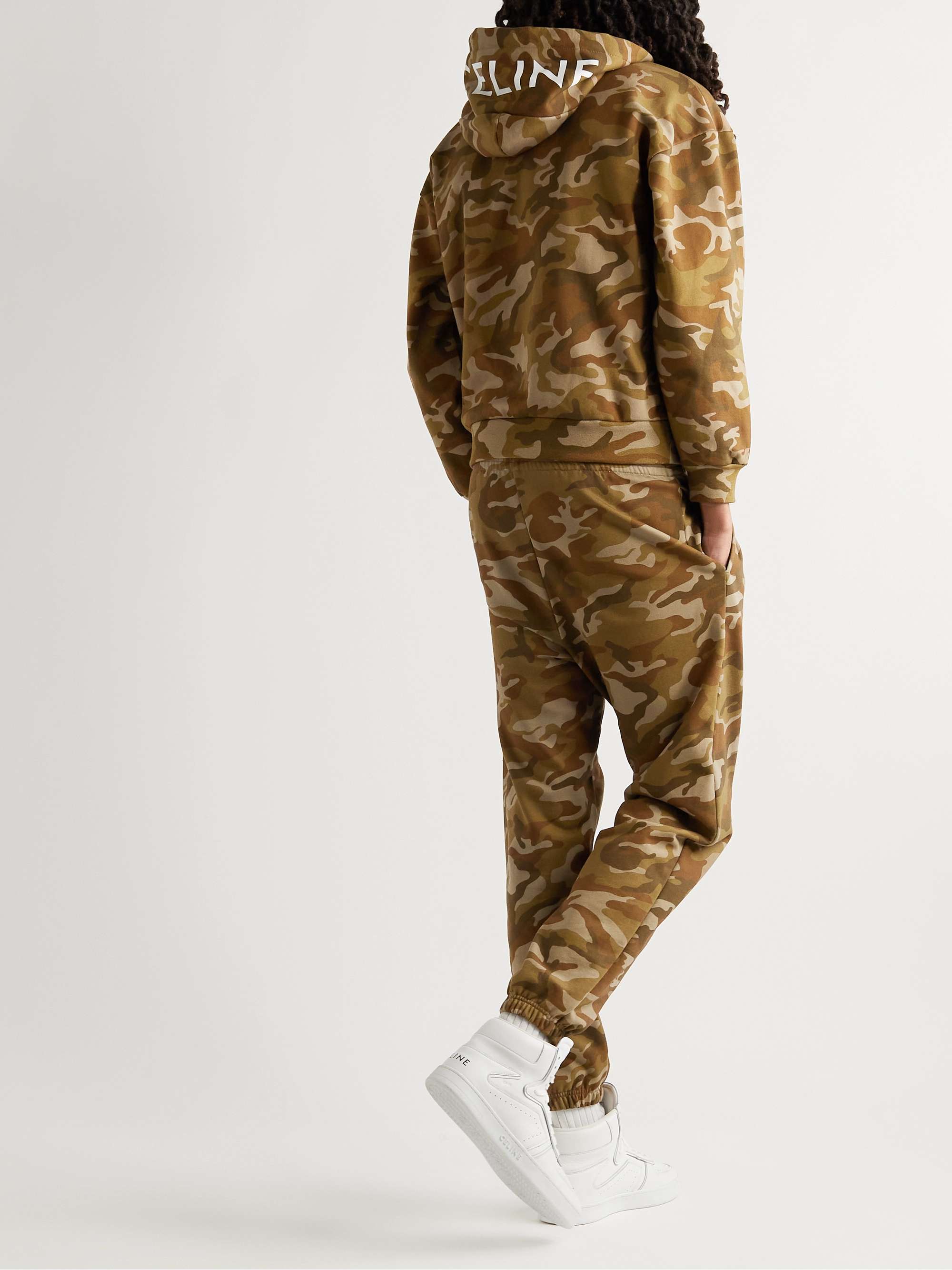 CELINE HOMME Camouflage-Print Cotton-Jersey Zip-Up Hoodie