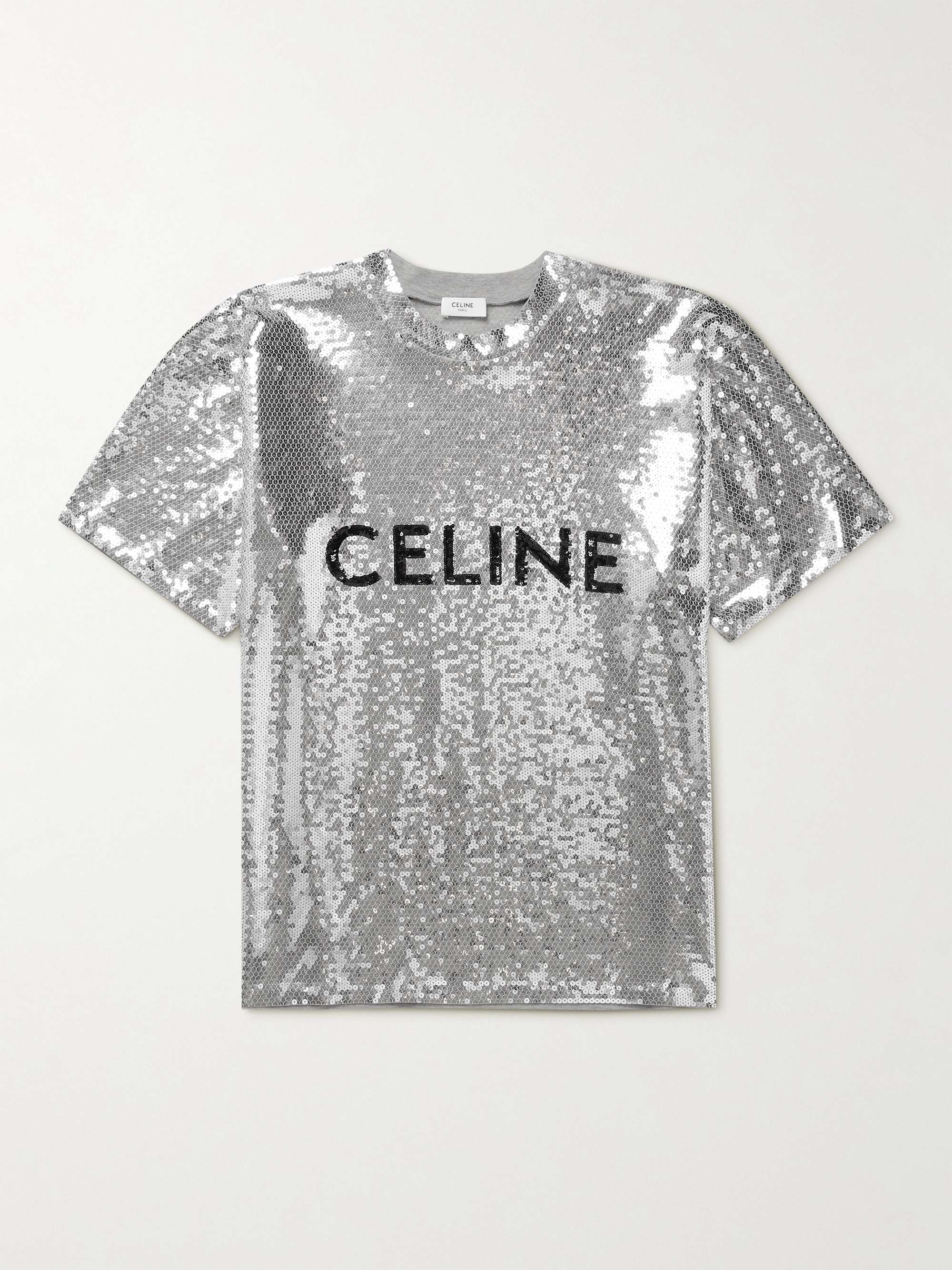 CELINE HOMME Sequin-Embellished Cotton-Jersey T-Shirt