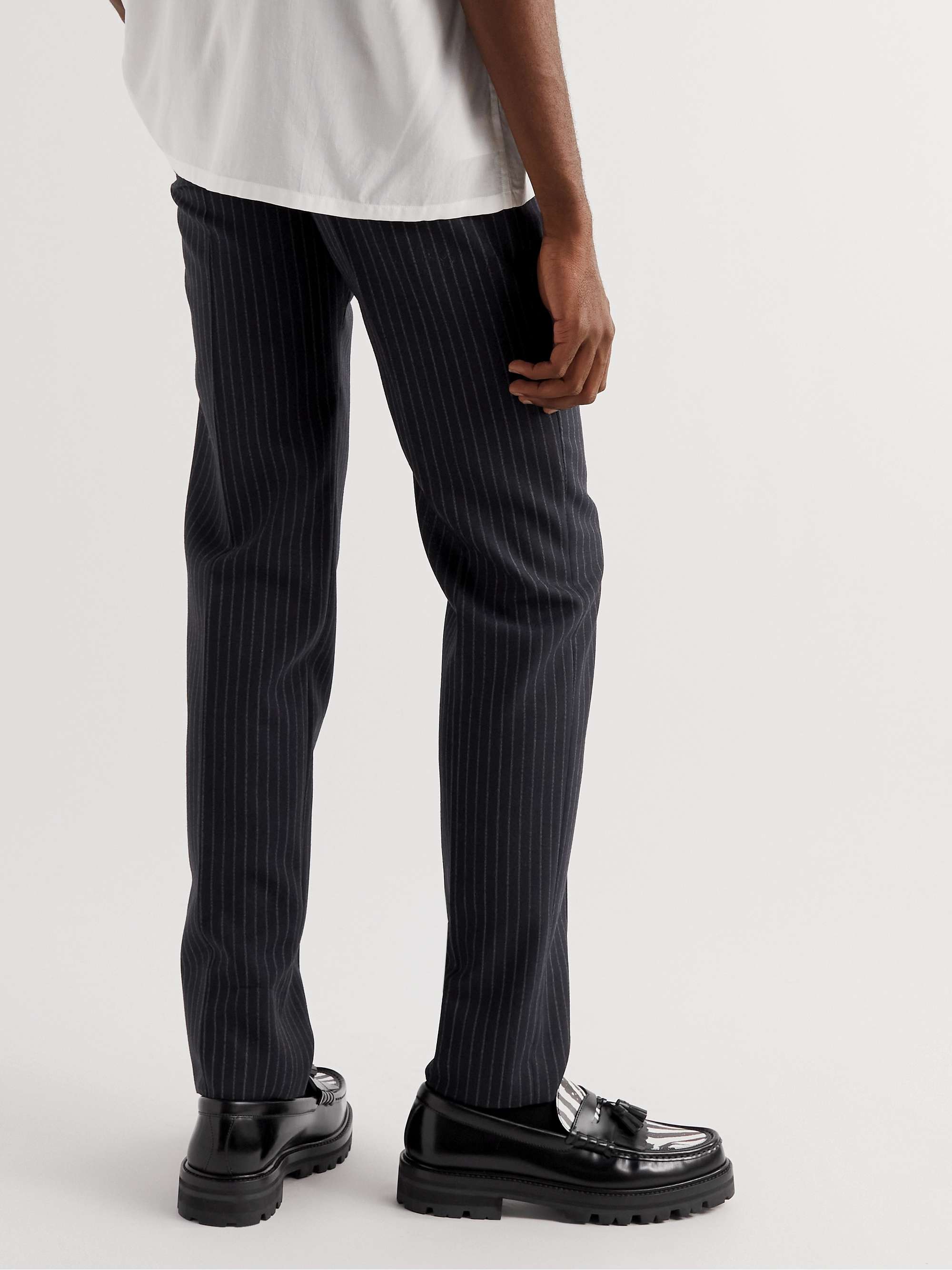 CELINE HOMME Straight-Leg Pinstriped Wool Trousers