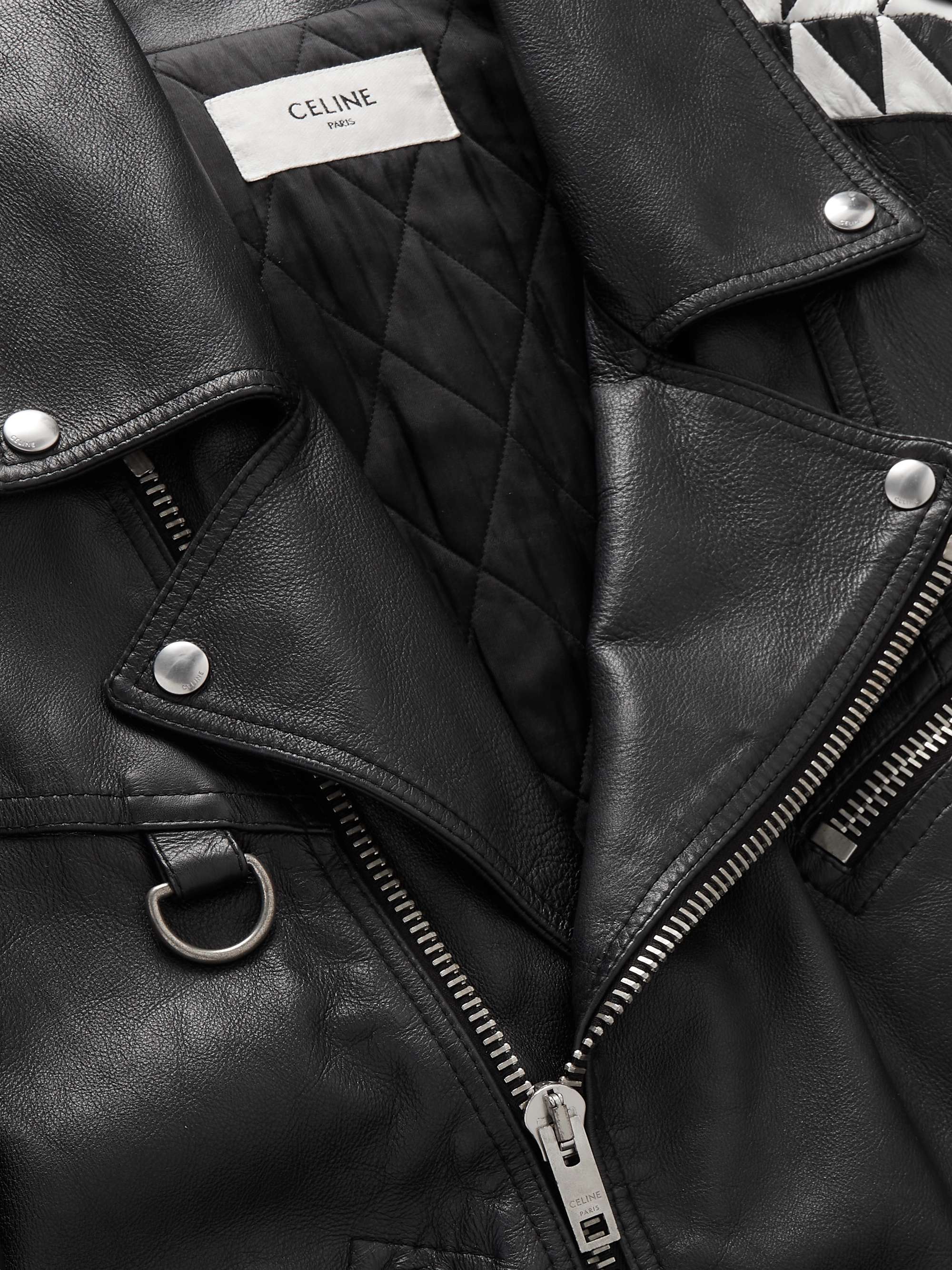 CELINE HOMME Oversized Leather Biker Jacket