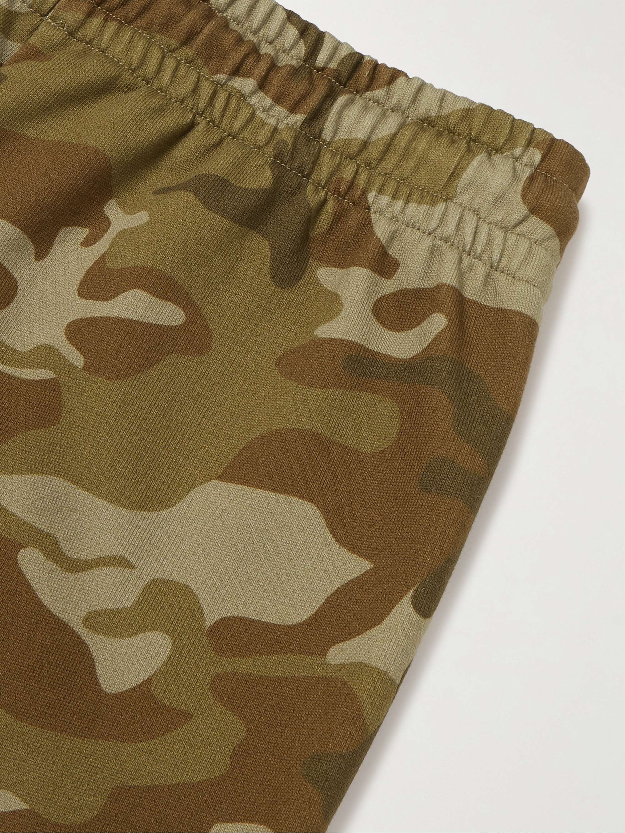 Slim-Fit Tapered Camouflage-Print Cotton-Jersey Sweatpants