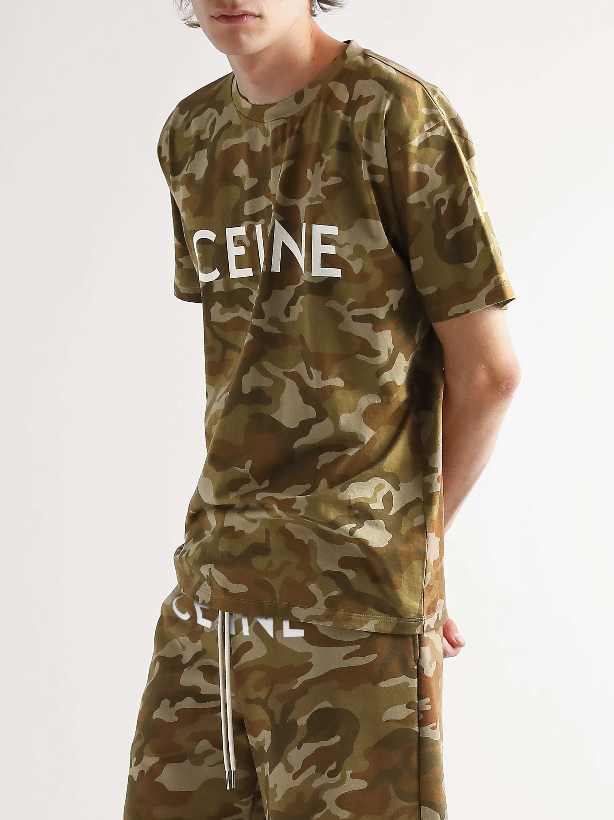 CELINE HOMME Printed Cotton-Jersey T-Shirt