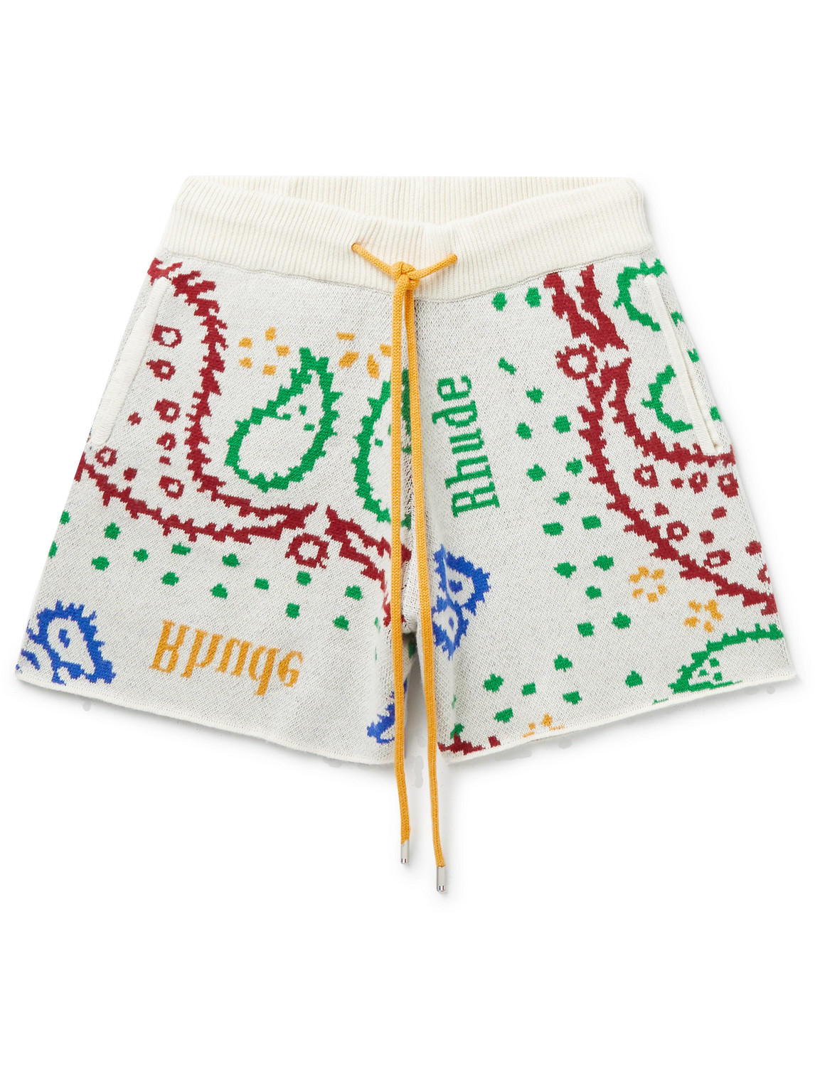 Straight-Leg Merino Wool and Cashmere-Blend Jacquard Drawstring Shorts
