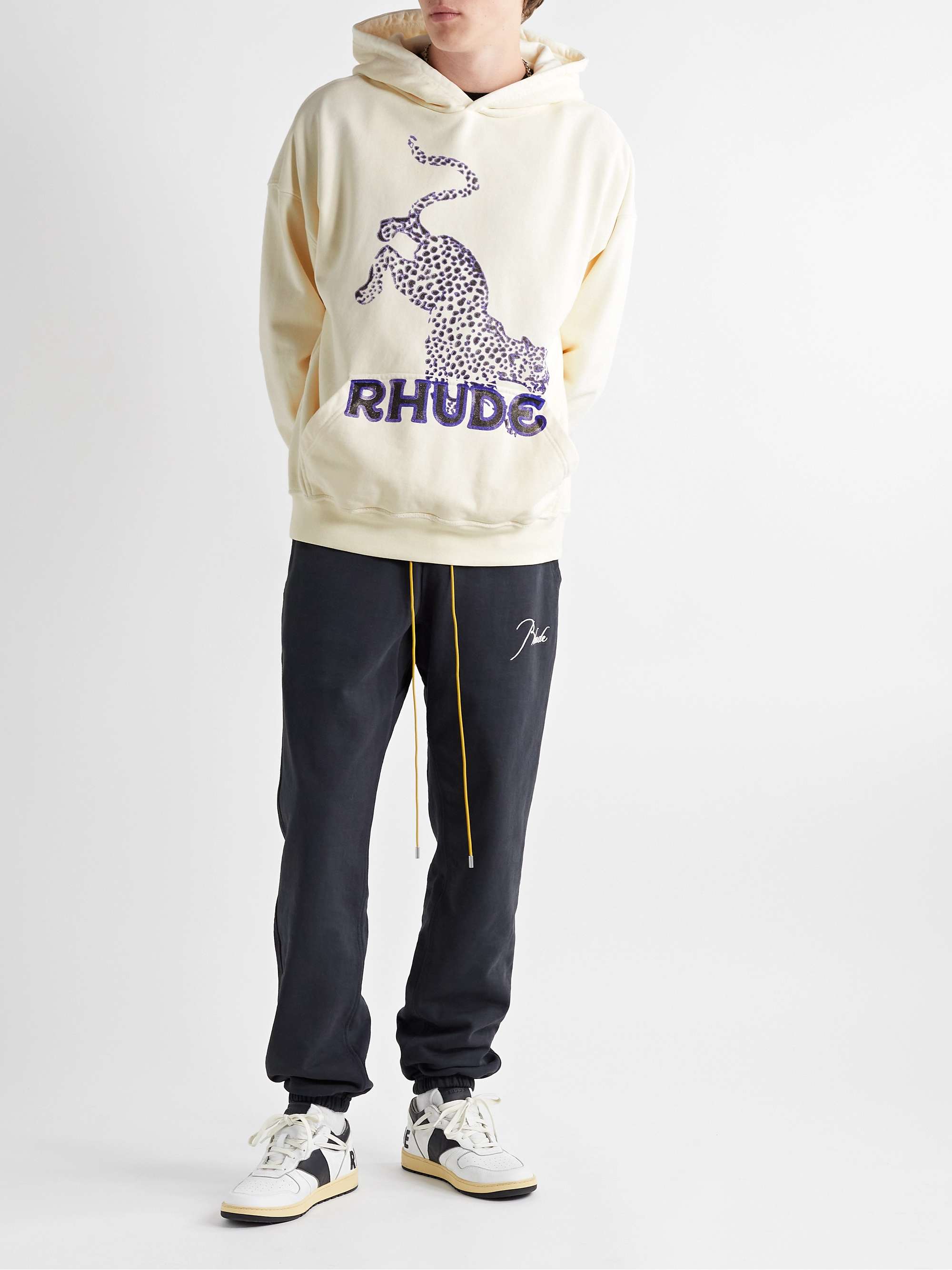 RHUDE Logo-Print Cotton-Jersey Hoodie