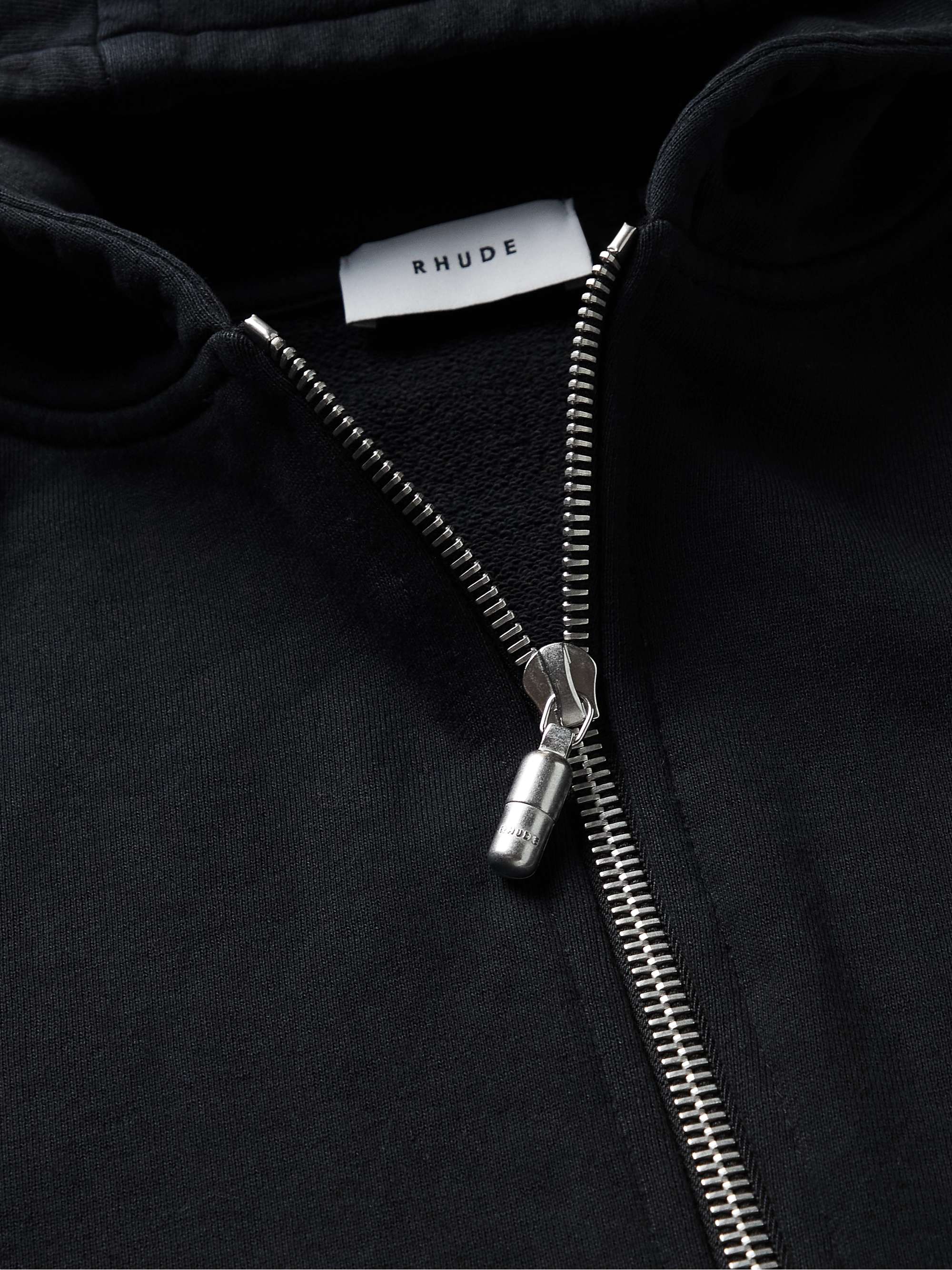 RHUDE Logo-Embroidered Cotton-Jersey Zip-Up Hoodie
