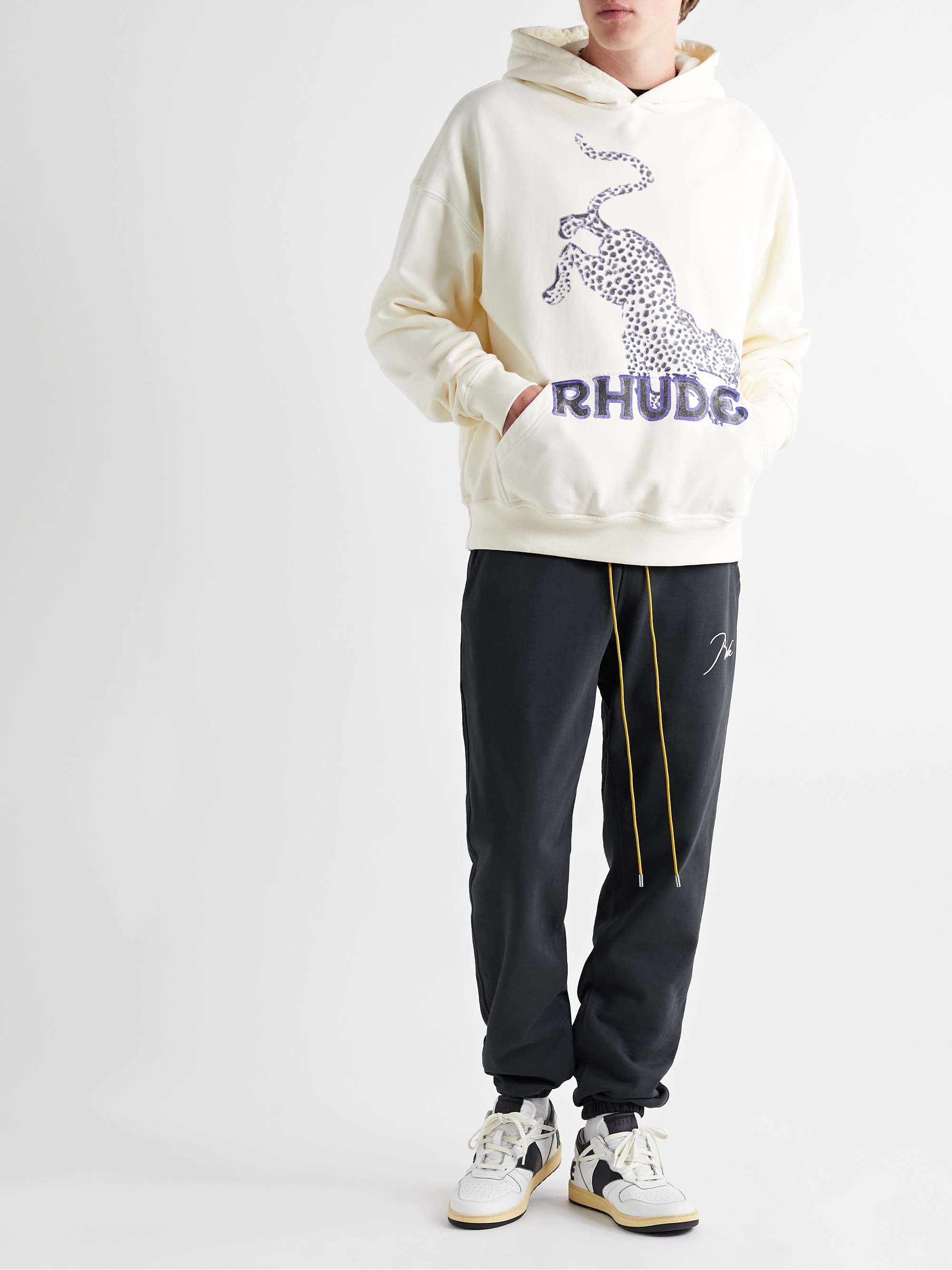 RHUDE Tapered Logo-Embroidered Cotton-Jersey Sweatpants