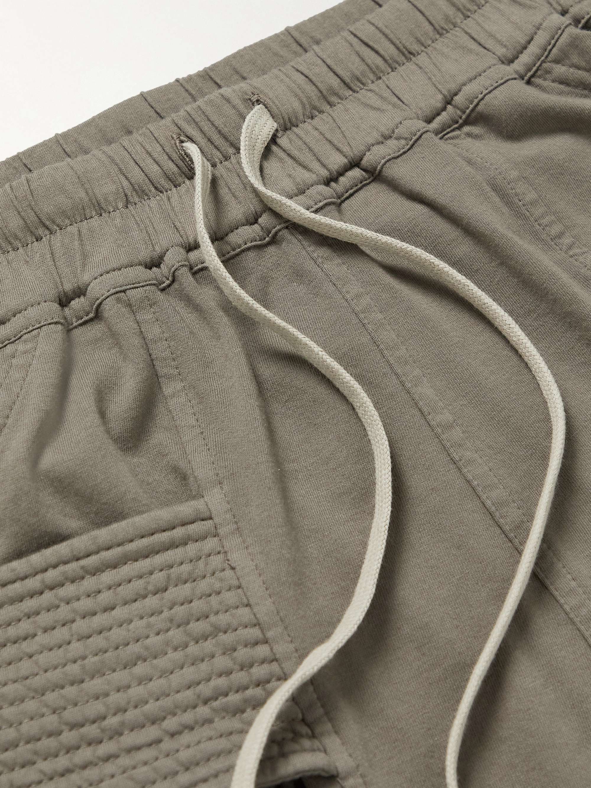DRKSHDW BY RICK OWENS Creatch Slim-Fit Tapered Organic Cotton-Jersey Drawstring Cargo Trousers