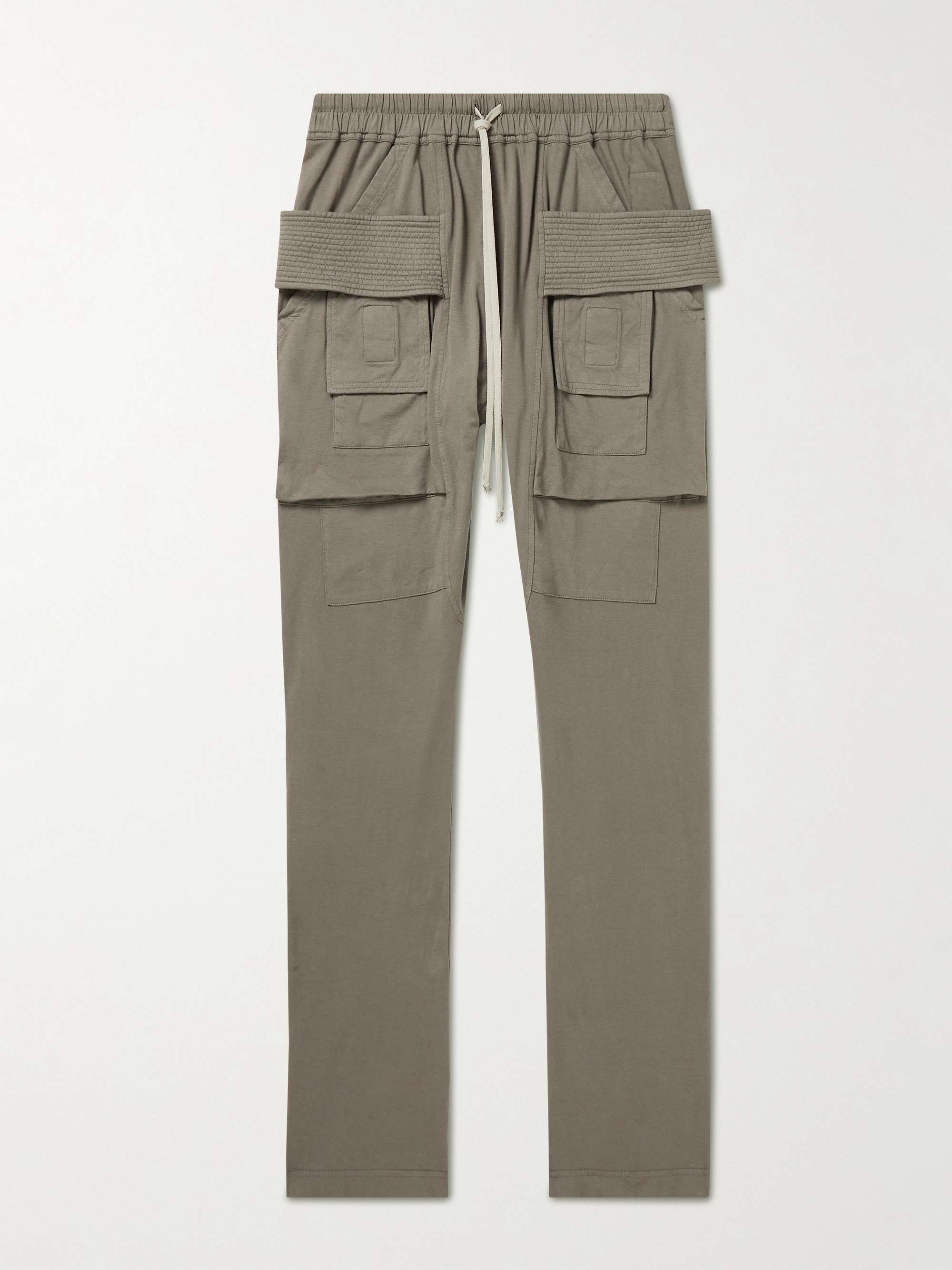 DRKSHDW BY RICK OWENS Creatch Slim-Fit Tapered Cotton-Jersey Drawstring Cargo Trousers