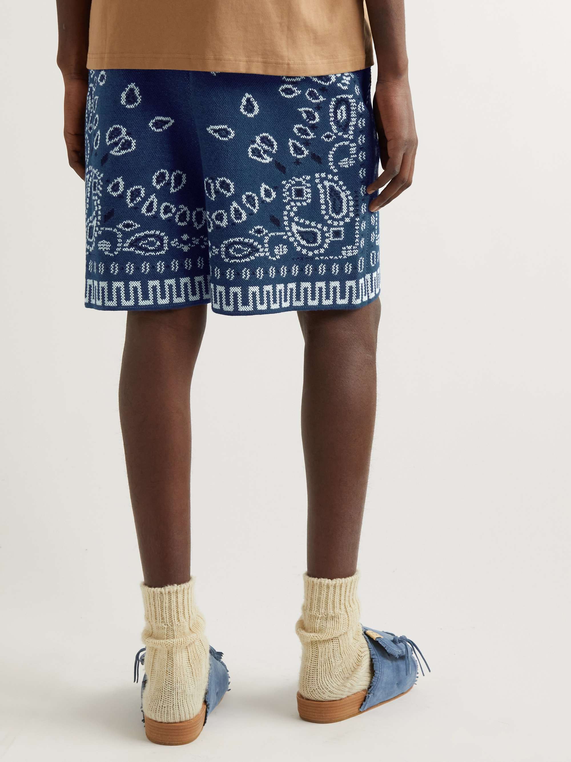 ALANUI Straight-Leg Bandana-Jacquard Cotton-Blend Drawstring Shorts