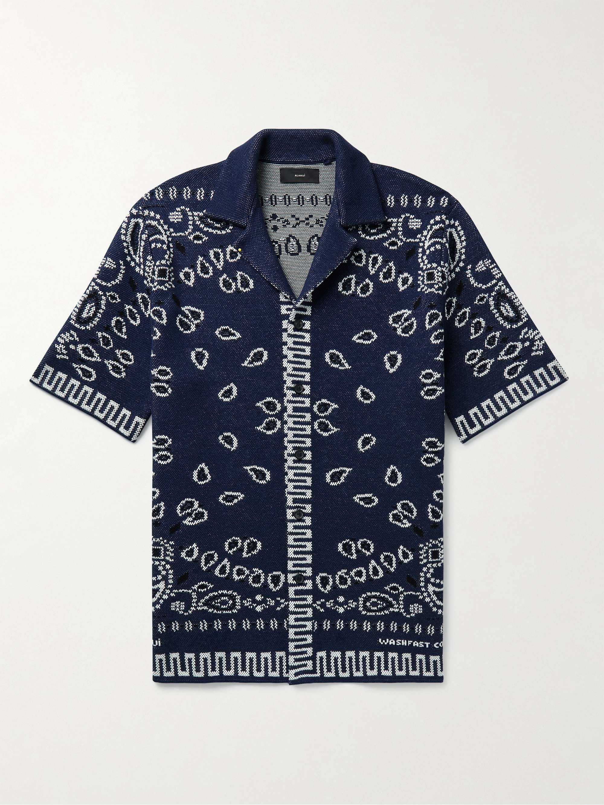 ALANUI Camp-Collar Bandana-Jacquard Cotton Shirt