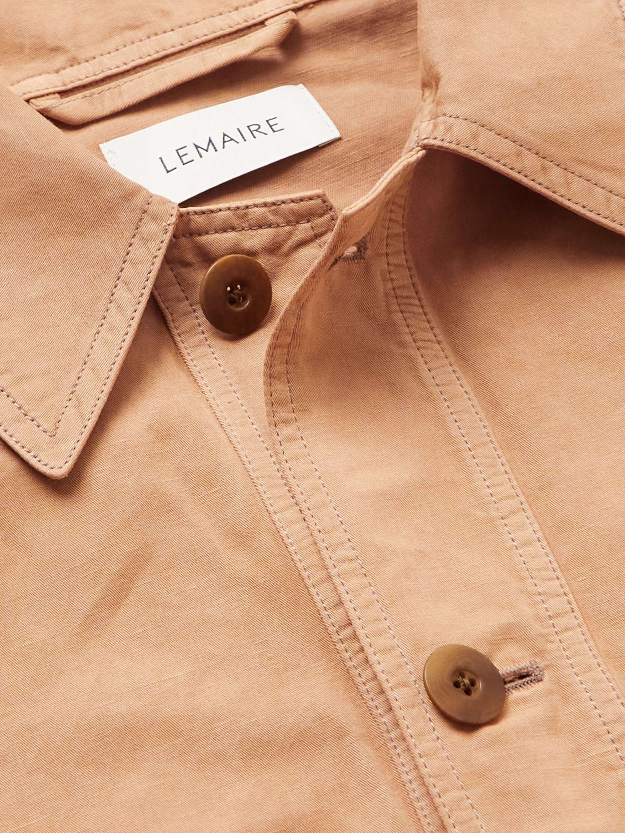 LEMAIRE Garment-Dyed Cotton and Linen-Blend Twill Shirt Jacket
