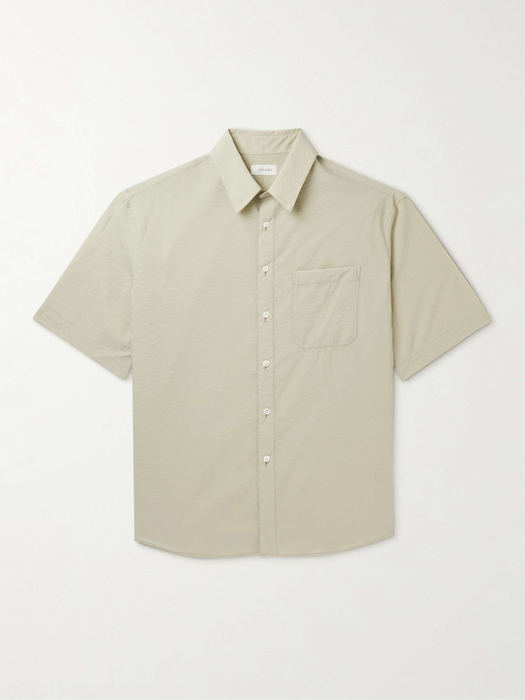 LEMAIRE Crinkled Cotton-Blend Poplin Shirt