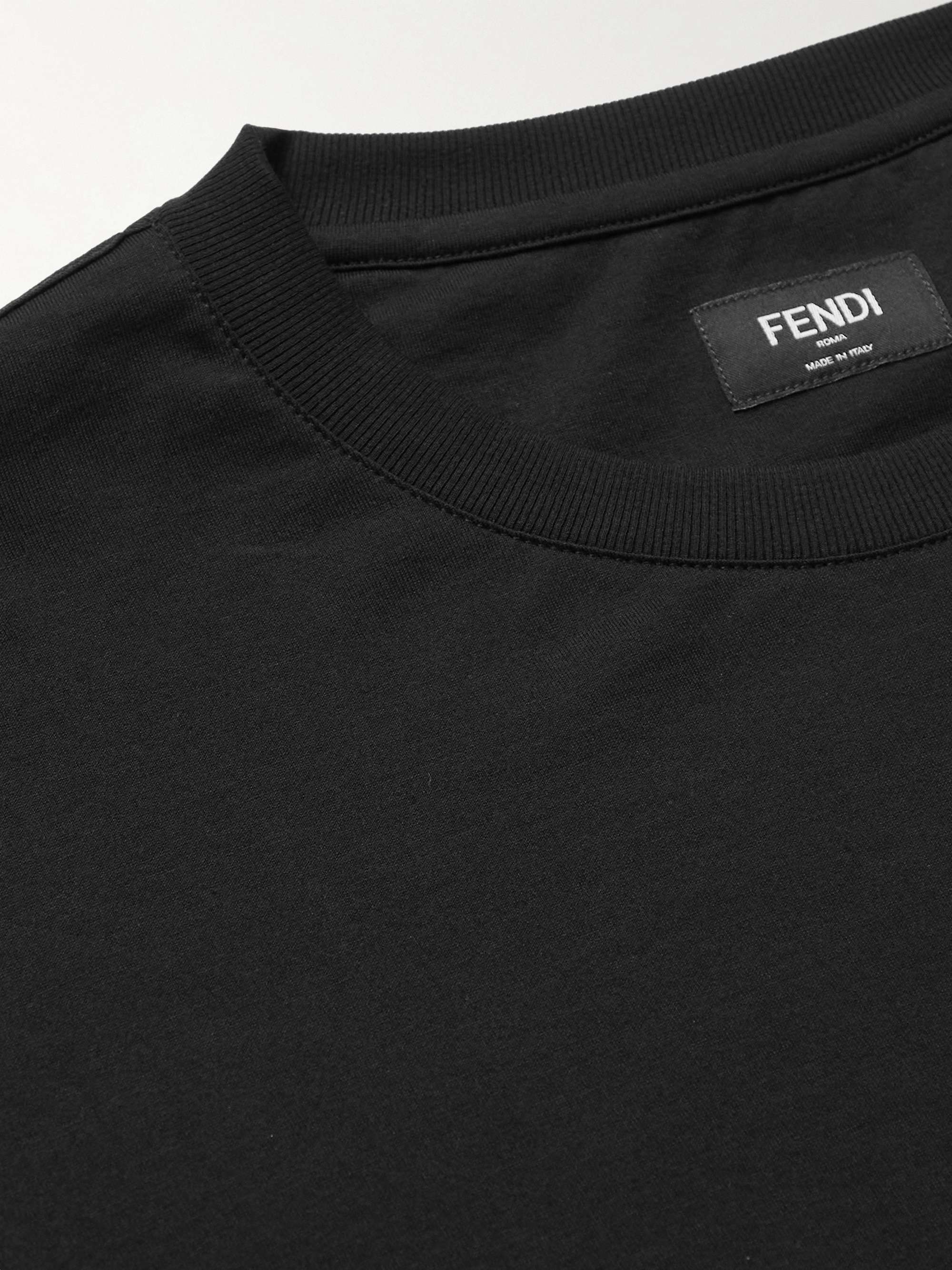 FENDI Logo-Embroidered Cotton-Jersey T-Shirt