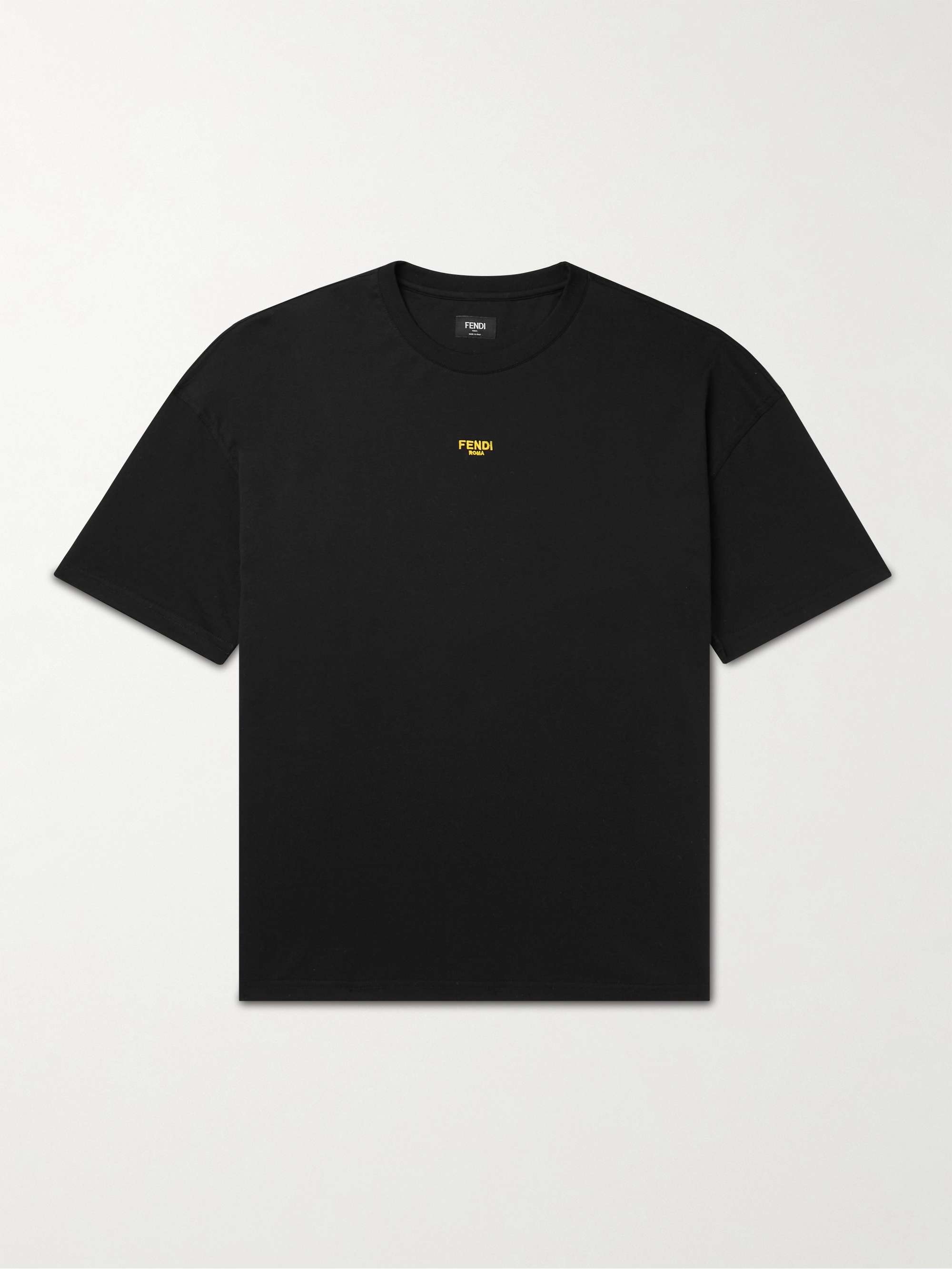 FENDI Logo-Embroidered Cotton-Jersey T-Shirt