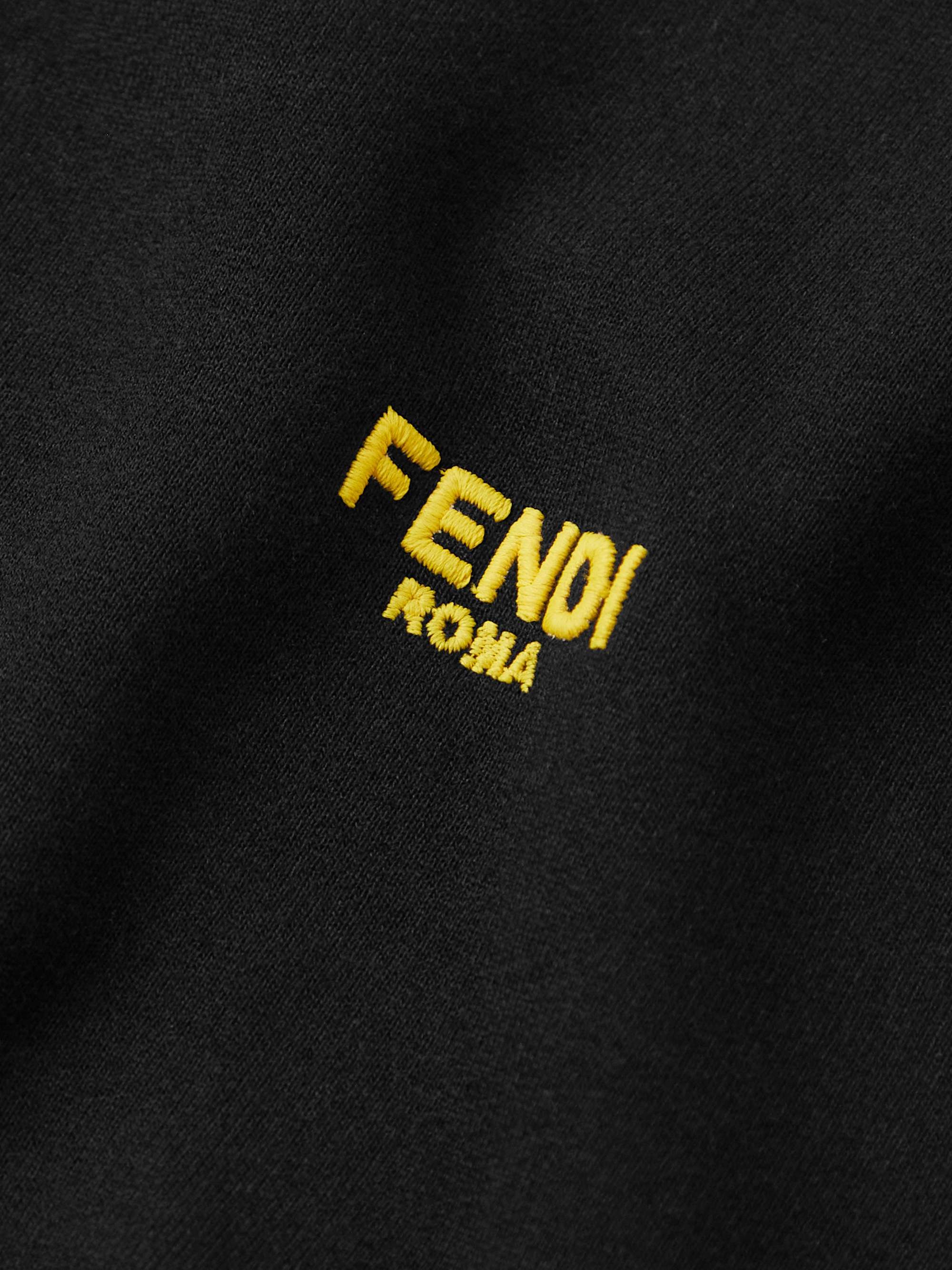 FENDI Logo-Embroidered Cotton-Jersey Sweatshirt