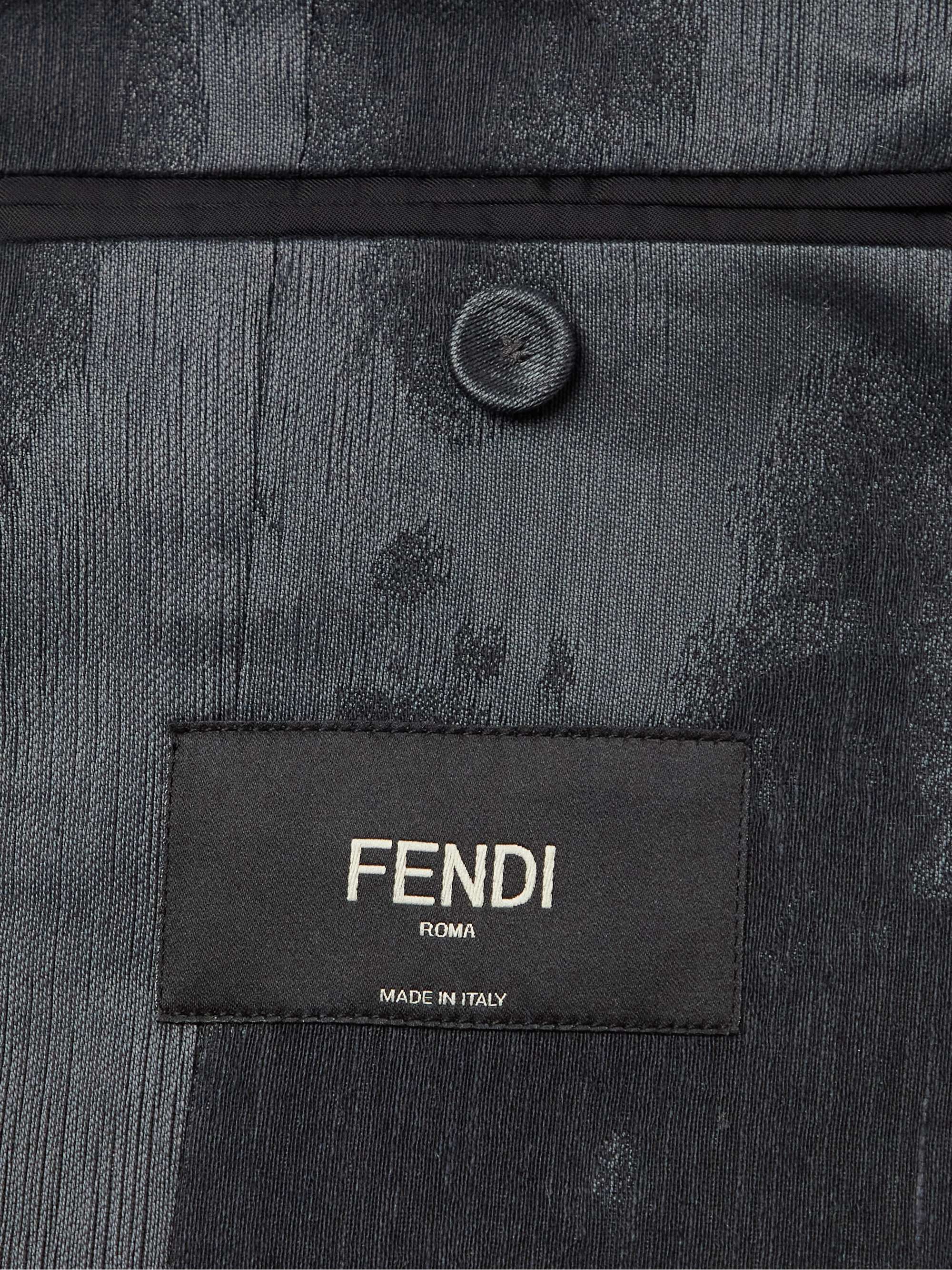FENDI Tie-Dyed Linen, Cotton and Silk-Blend Blazer