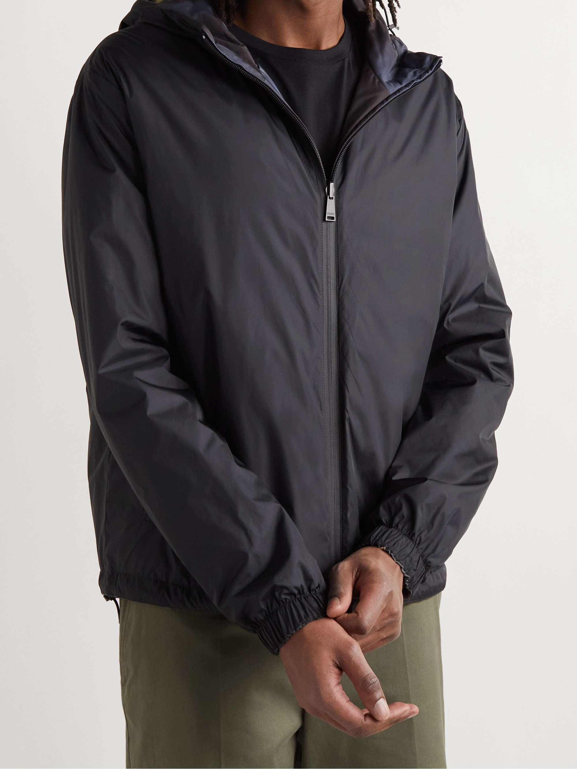 FENDI Reversible Printed Padded Shell Hooded Jacket