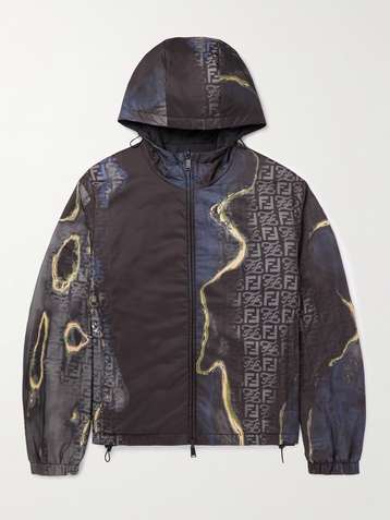 FENDI Reversible Printed Padded Shell Hooded Jacket